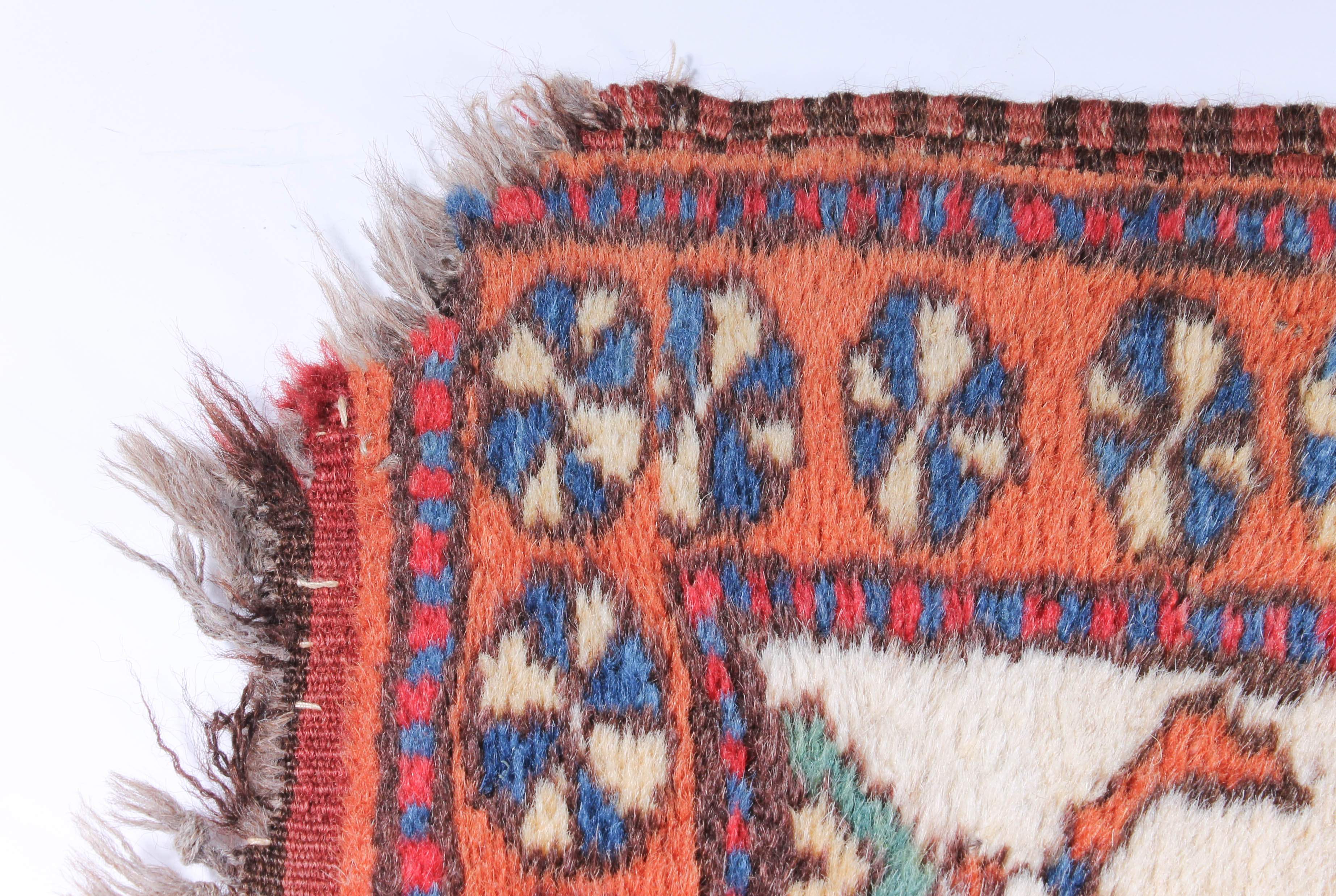 Semi-Antique Hand-Knotted Caucasian Kazak Wool Rug