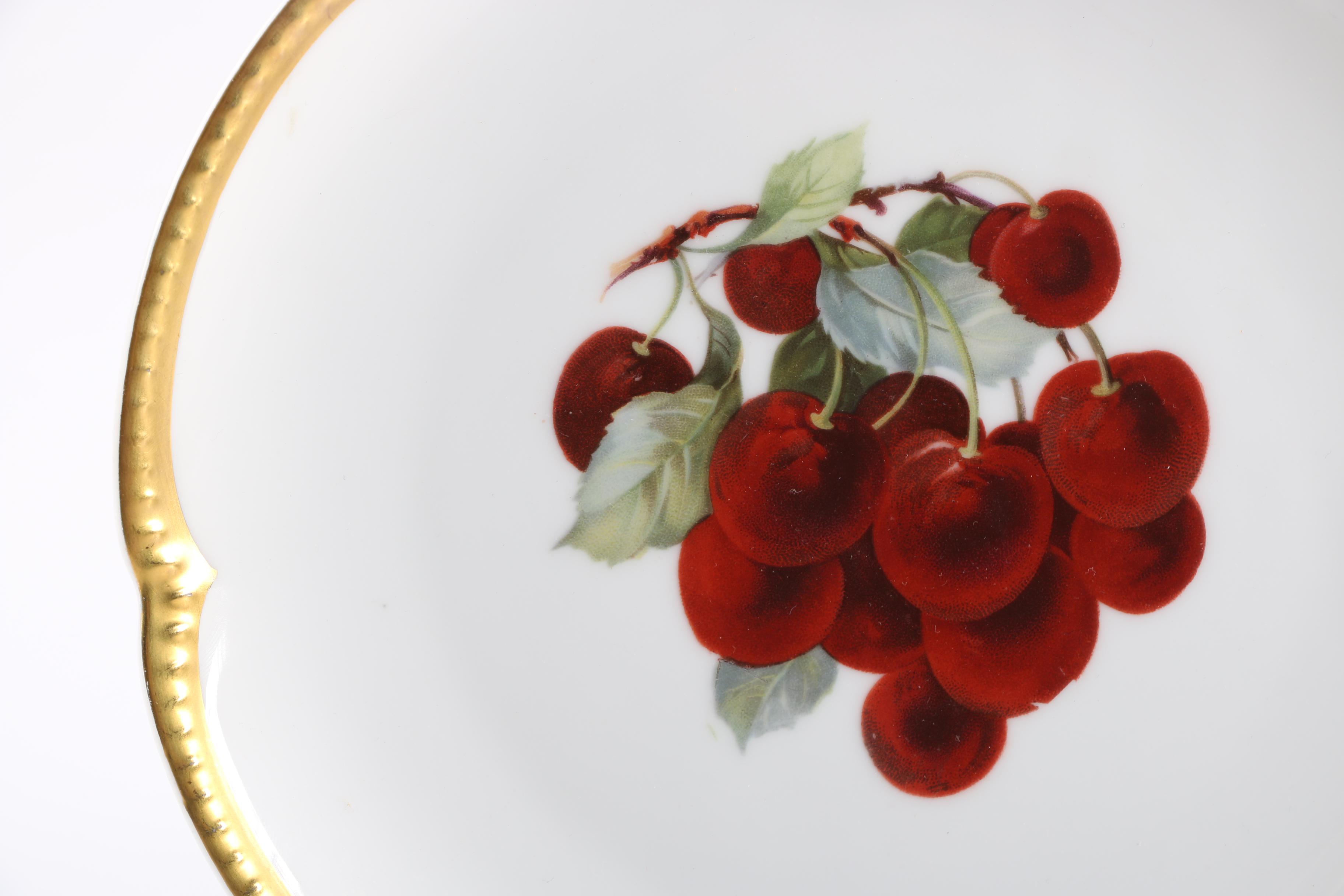 Krautheim Selb Bavaria Porcelain Plates Depicting Fruit