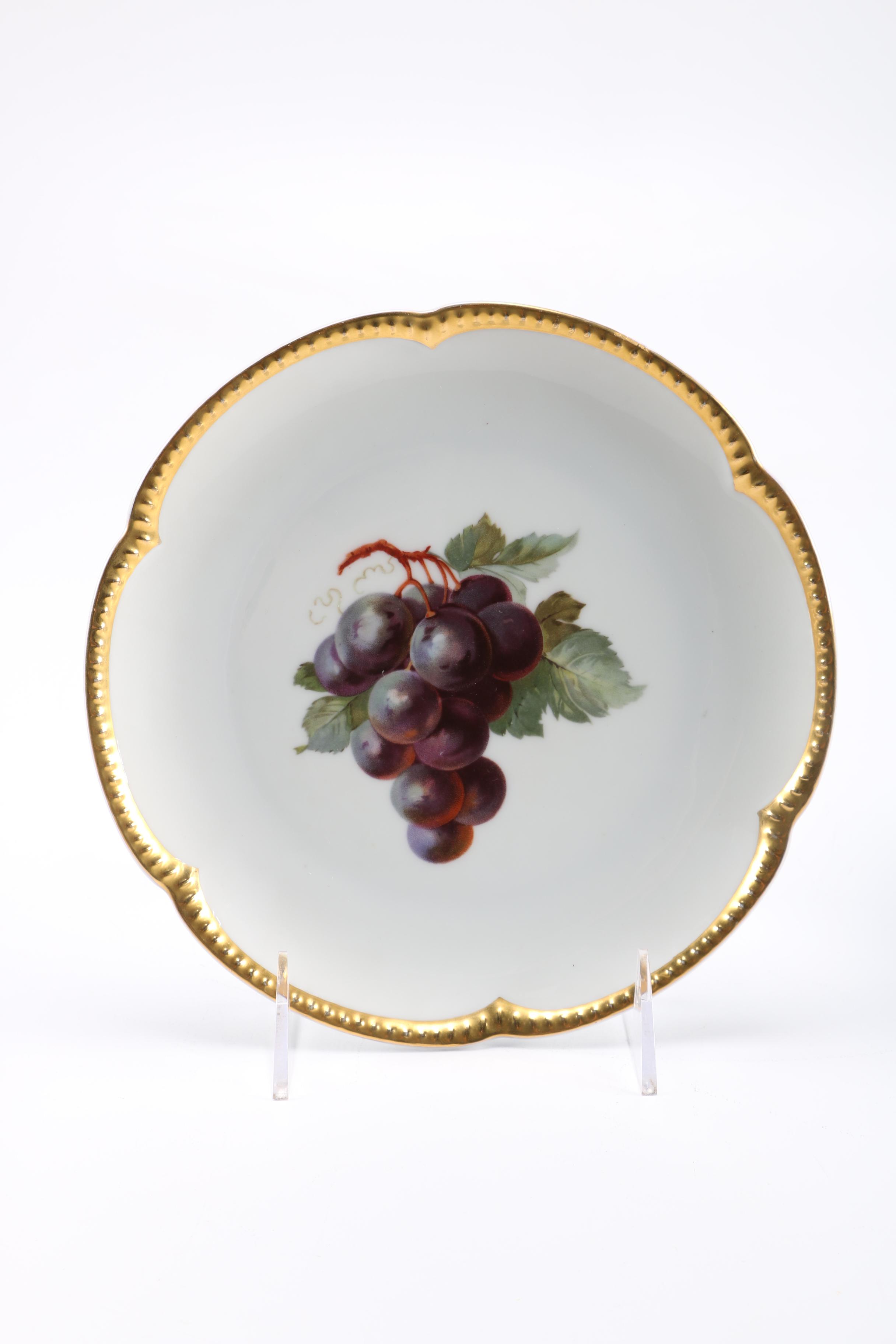 Krautheim Selb Bavaria Porcelain Plates Depicting Fruit