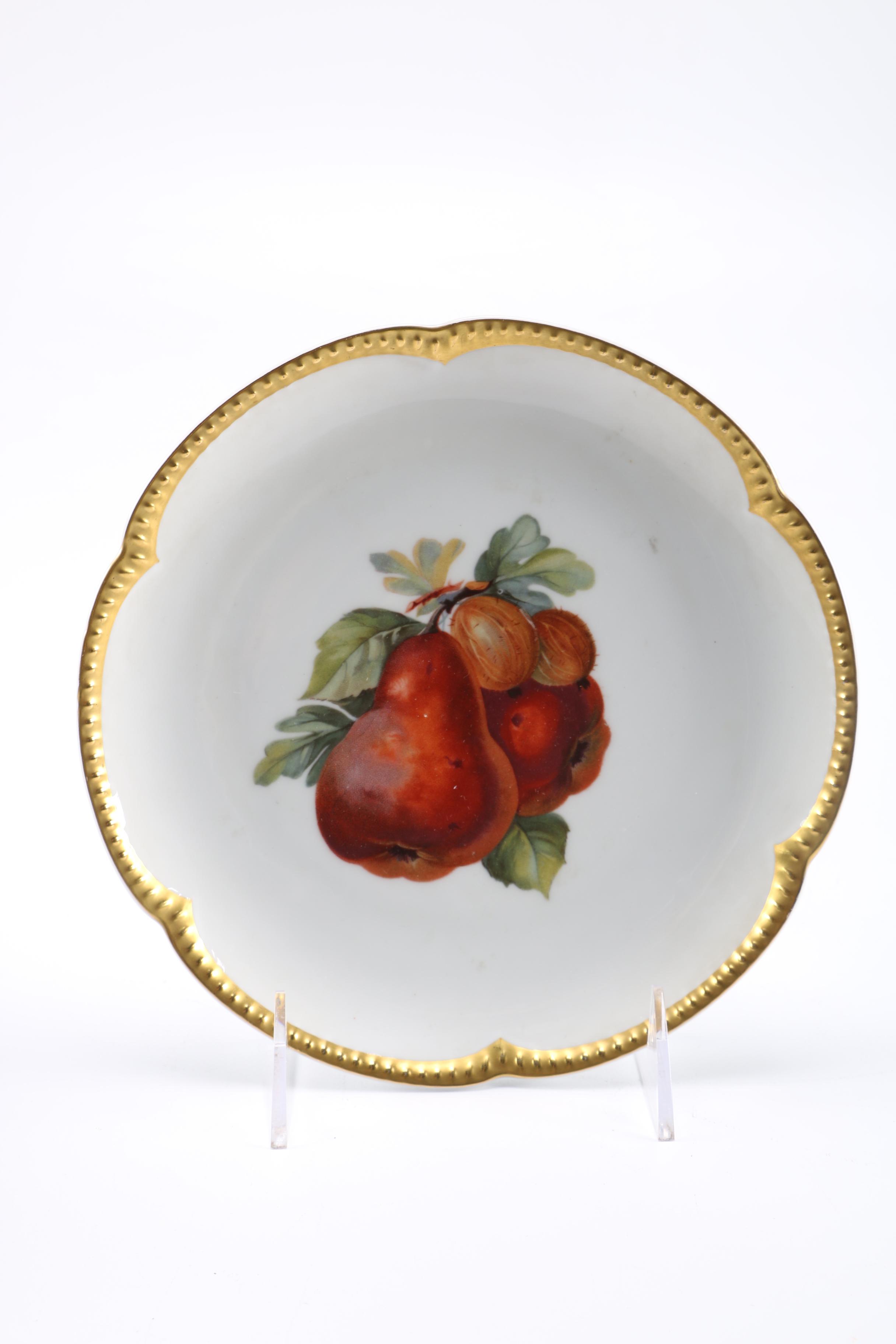 Krautheim Selb Bavaria Porcelain Plates Depicting Fruit