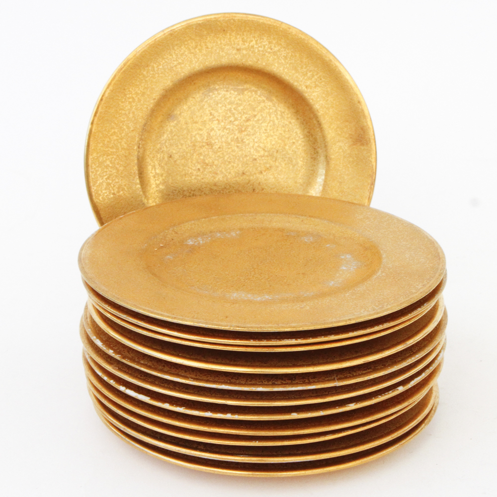 Royal Worcester Gilded Bread & Butter Plate Set Circa 1925