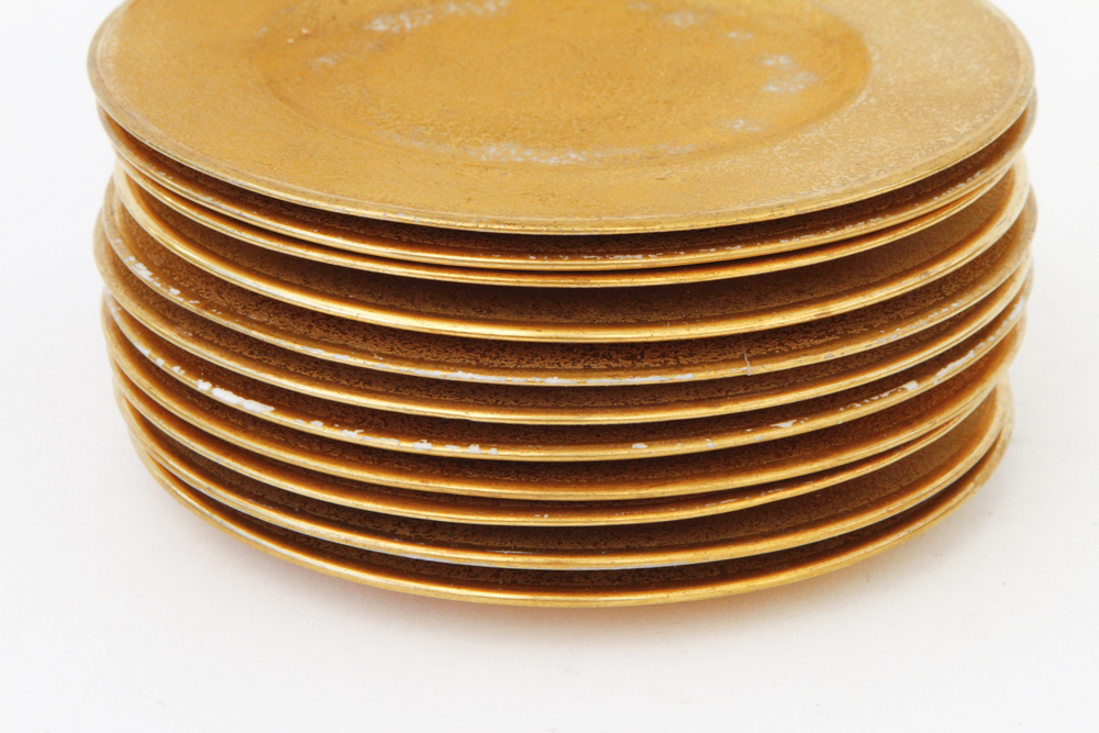 Royal Worcester Gilded Bread & Butter Plate Set Circa 1925