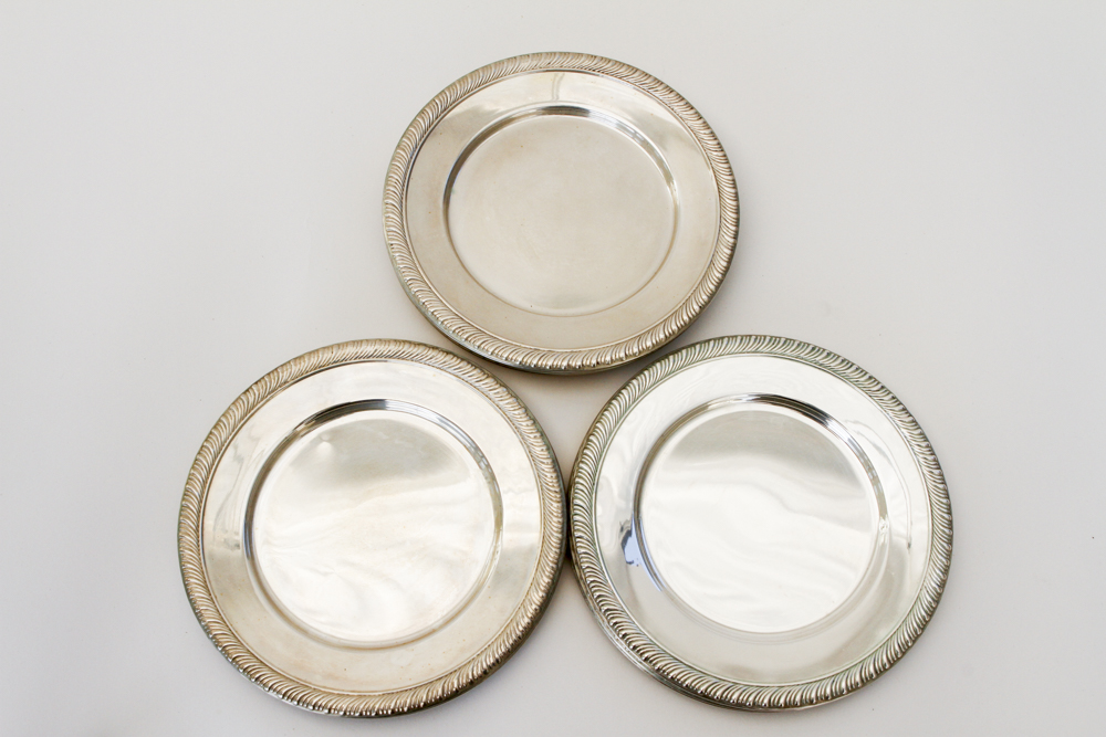 Twelve Dunkirk Silversmiths Sterling Silver Bread Plates