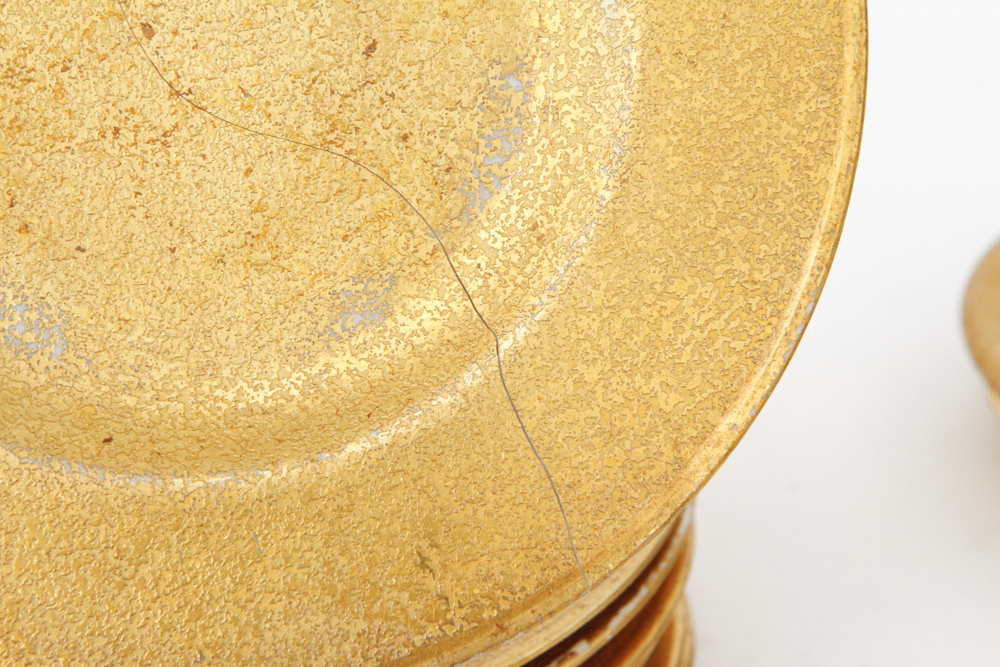 Royal Worcester Gilded Bread & Butter Plate Set Circa 1925