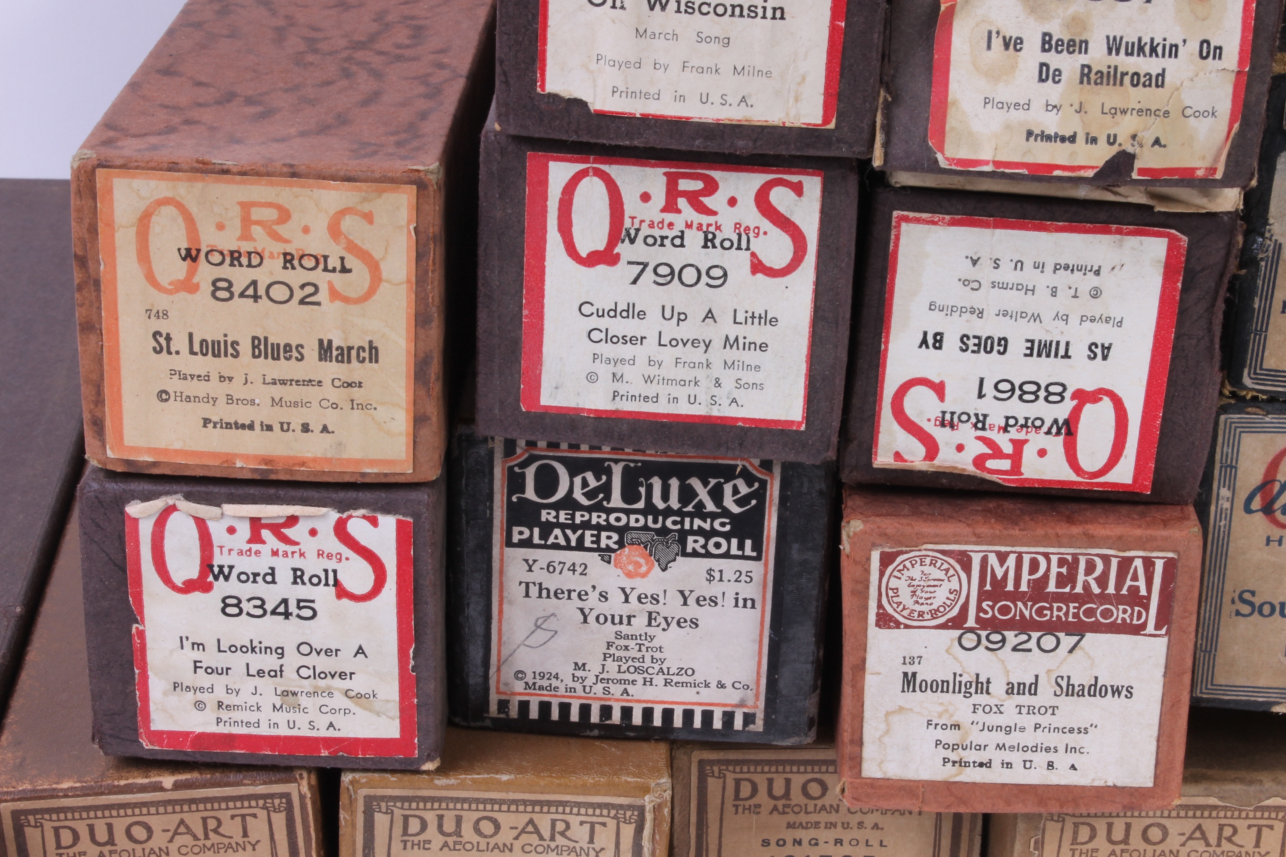 Vintage Player Piano Music Rolls