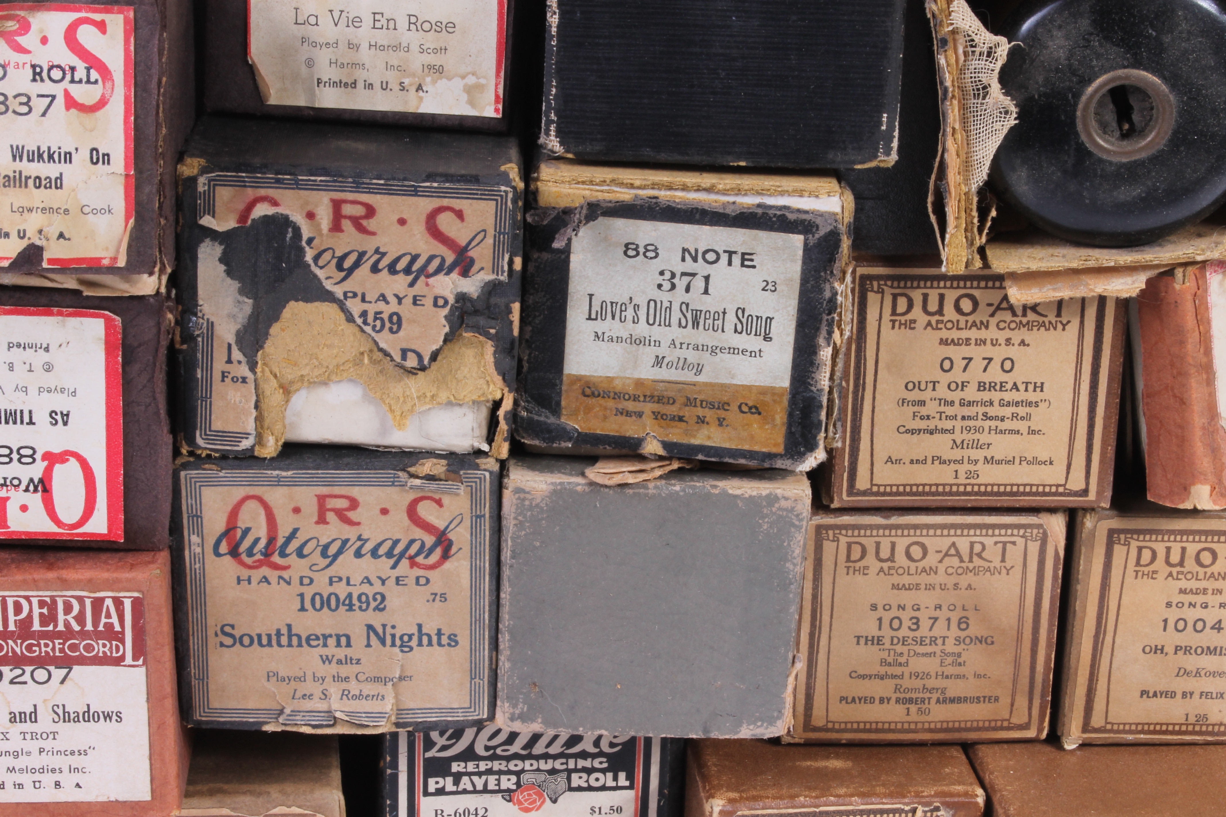 Vintage Player Piano Music Rolls