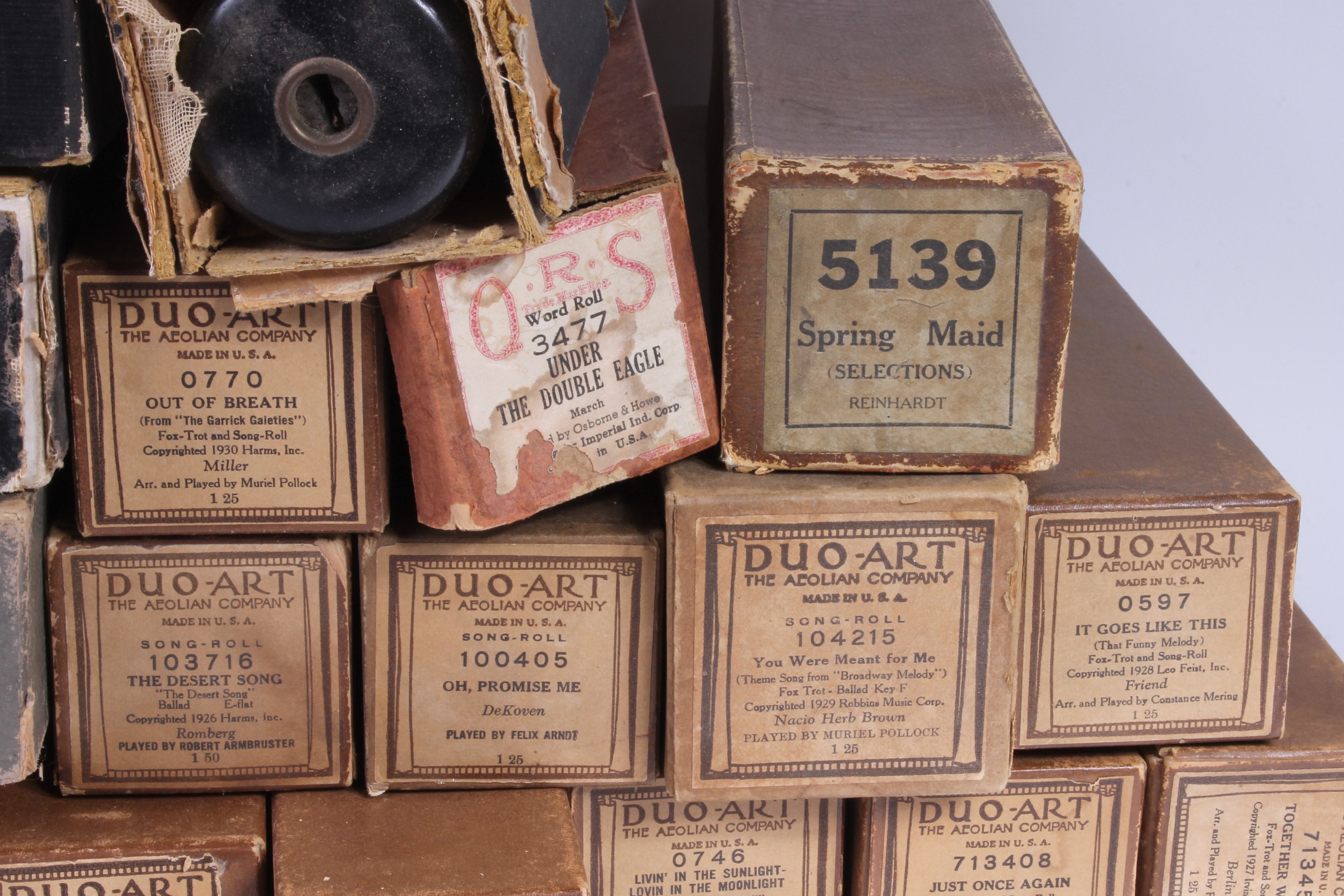 Vintage Player Piano Music Rolls