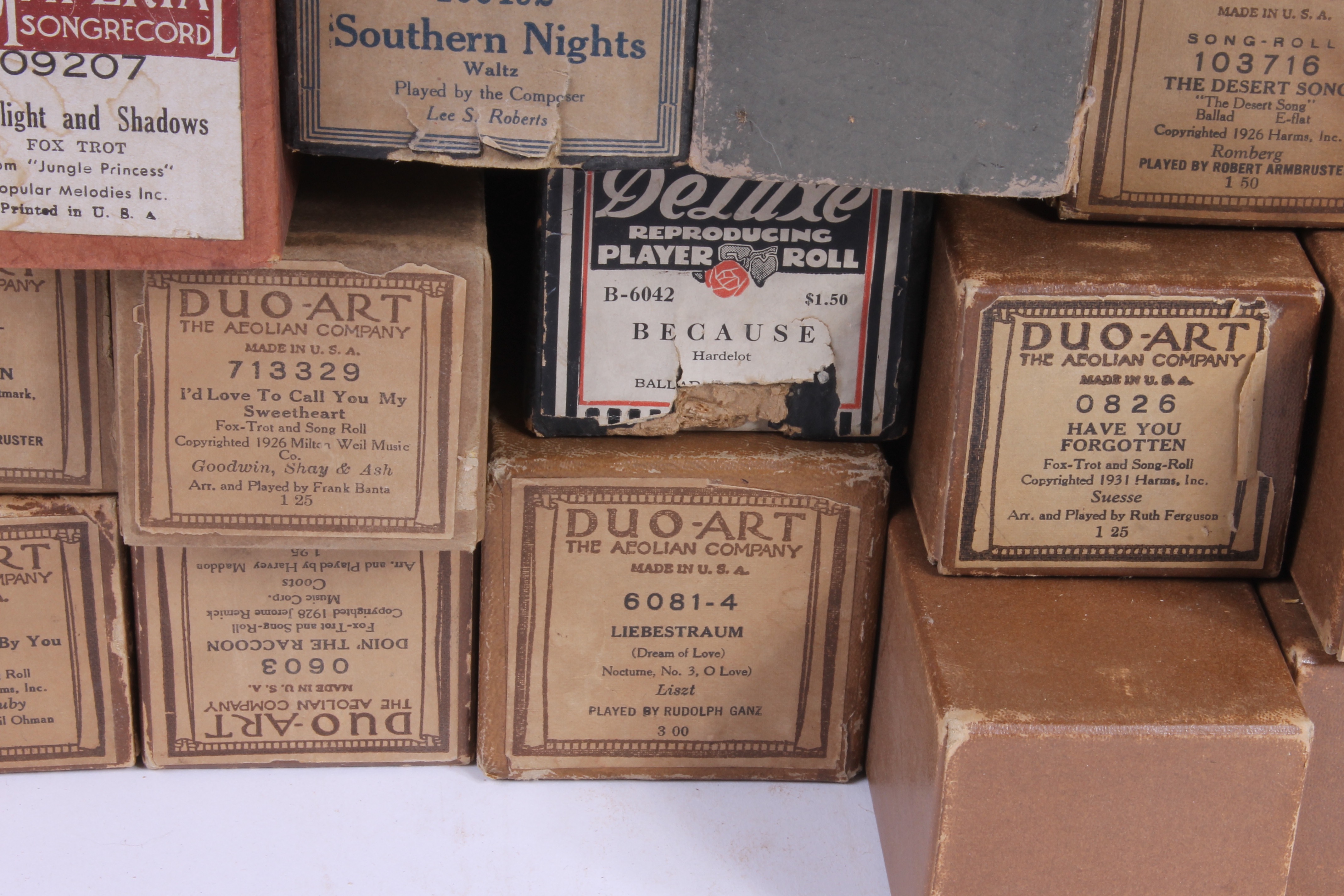 Vintage Player Piano Music Rolls