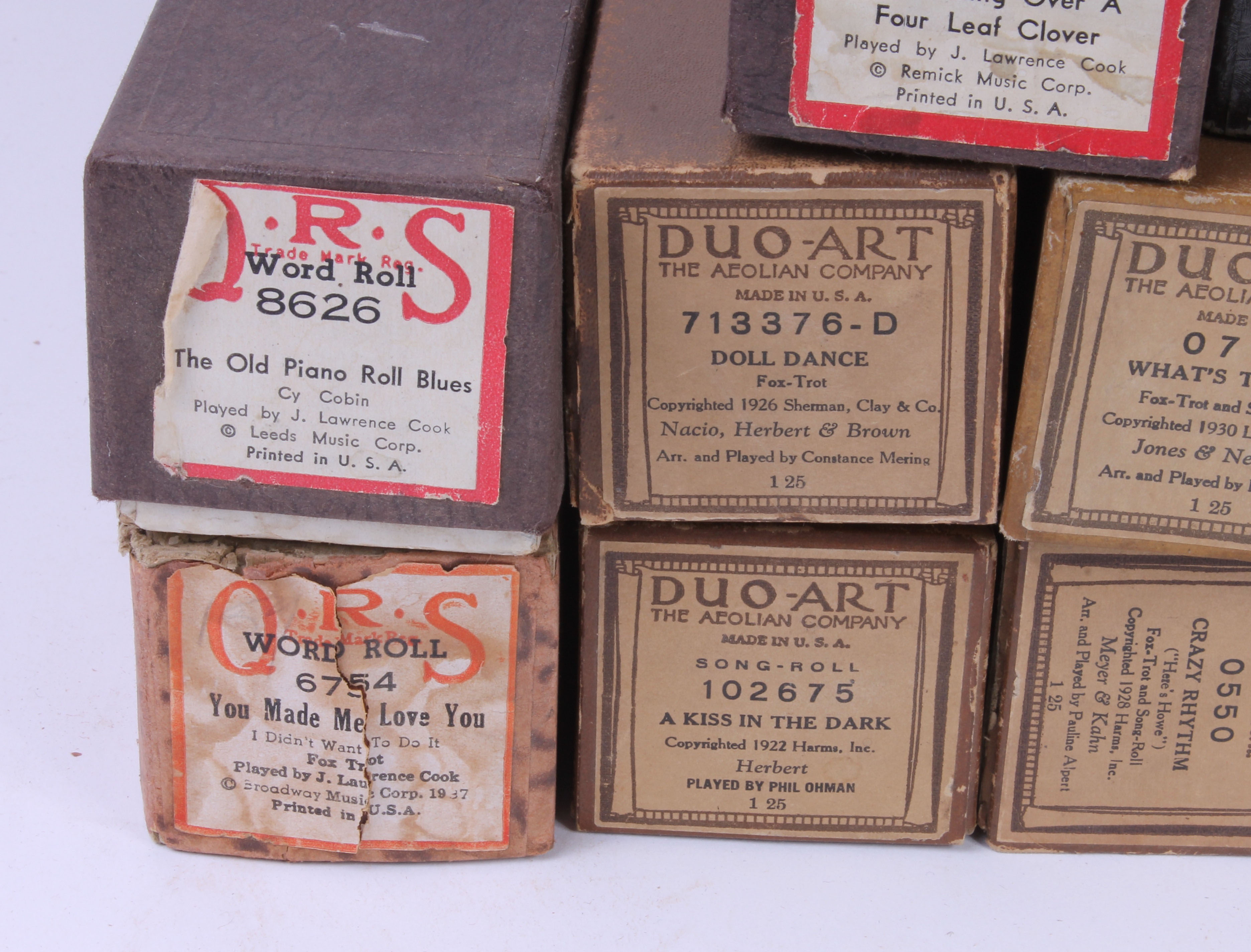 Vintage Player Piano Music Rolls