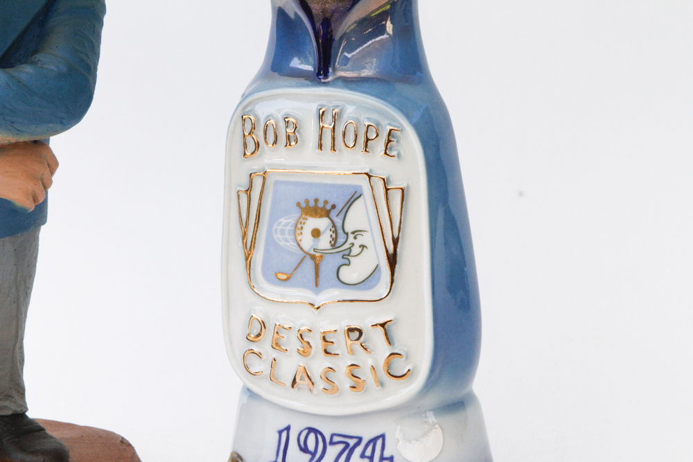 1987 Esco Bob Hope Statue and 1974 Bob Hope Desert Classic Decanter