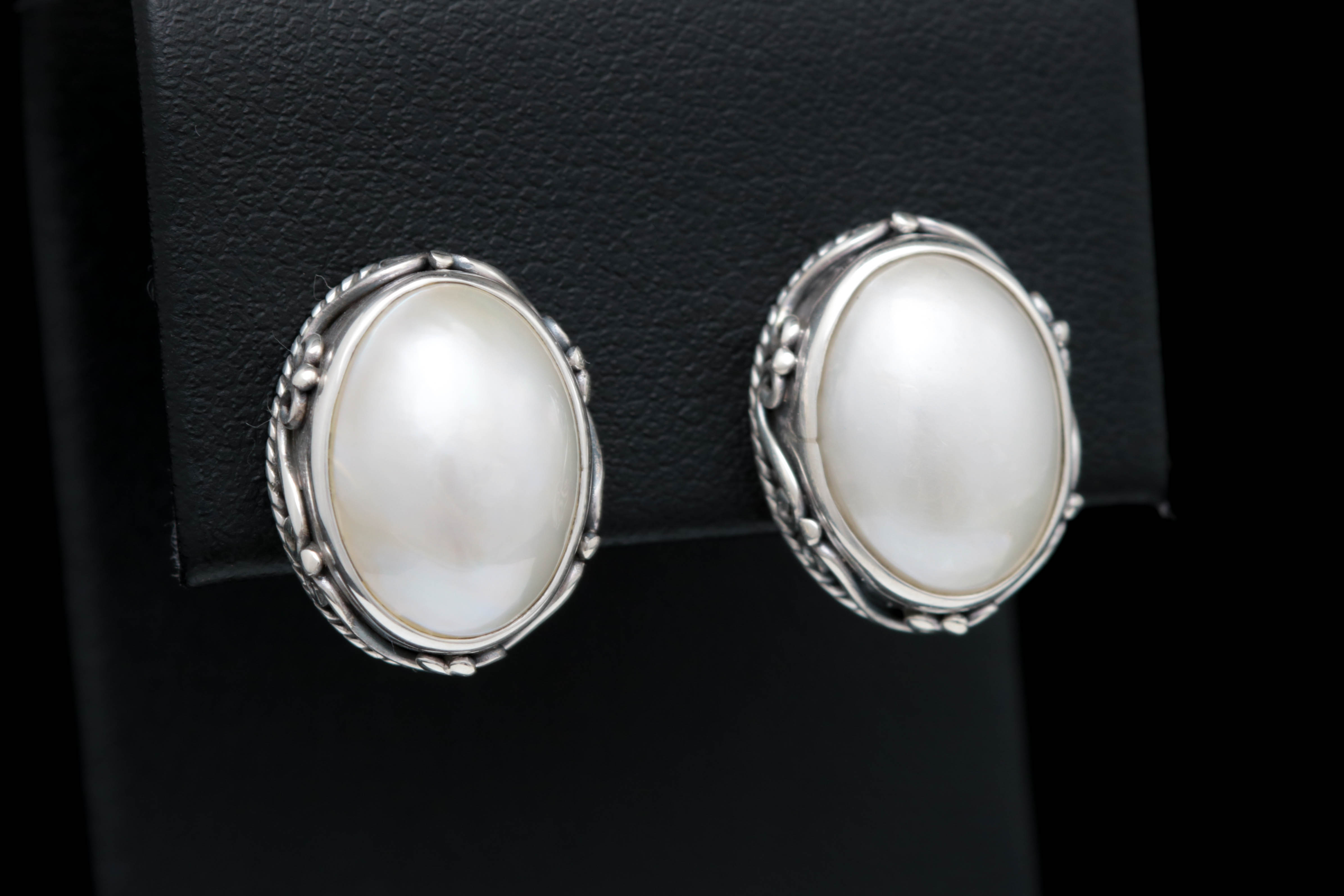 Sterling Silver and Mabé Pearl Earrings