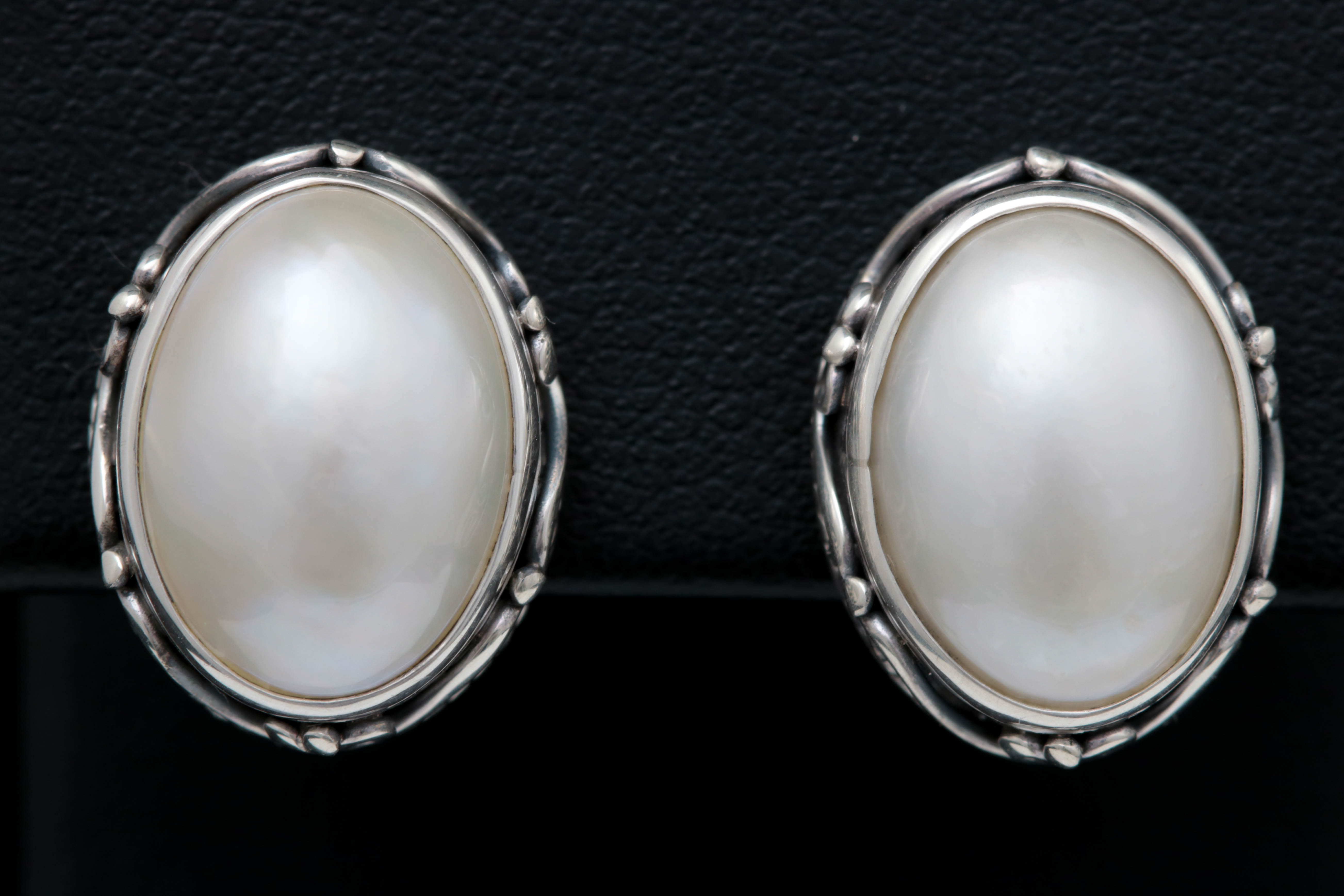 Sterling Silver and Mabé Pearl Earrings