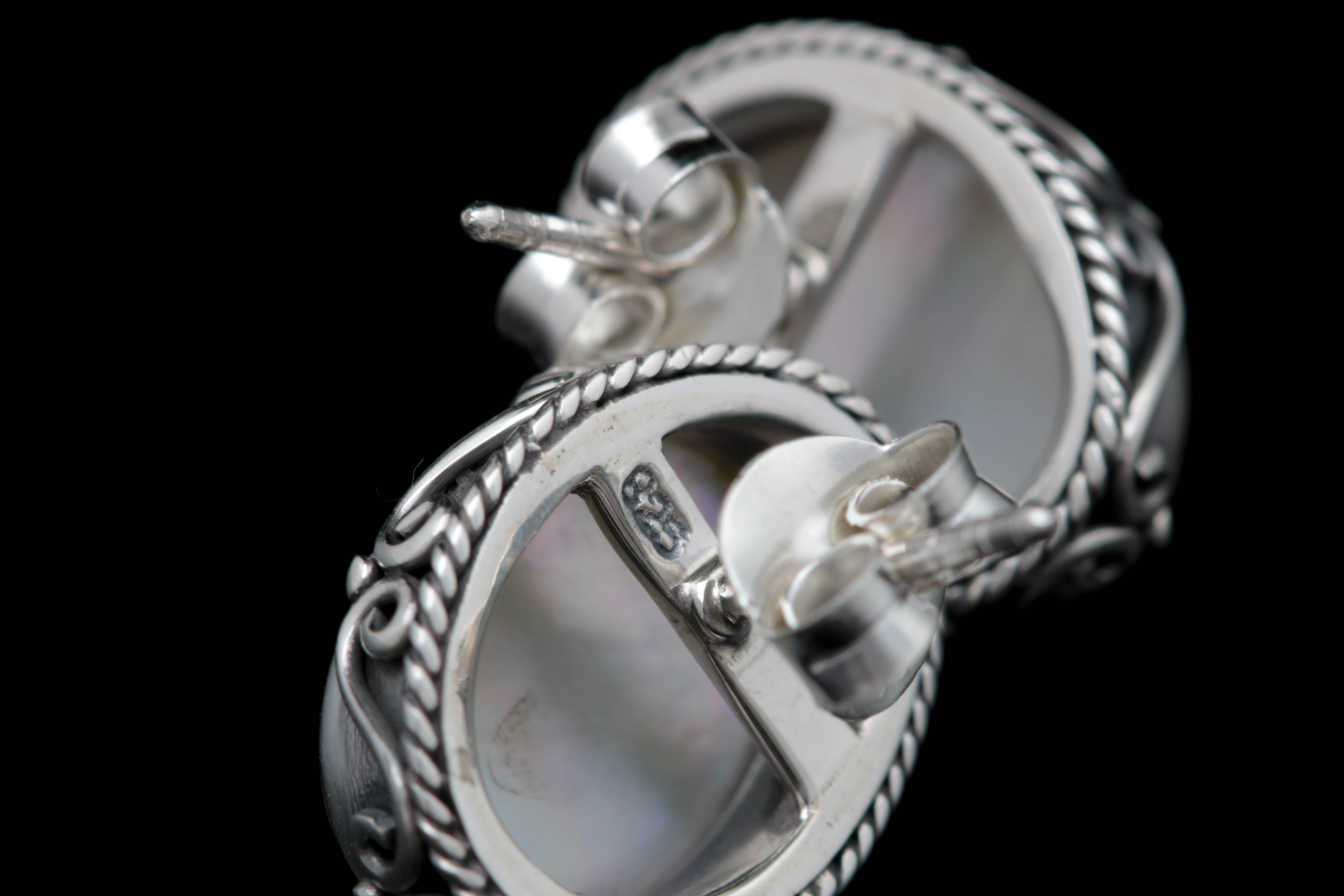 Sterling Silver and Mabé Pearl Earrings