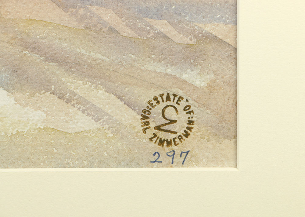 Carl Zimmerman Watercolor Painting "Fodder in the Shock"