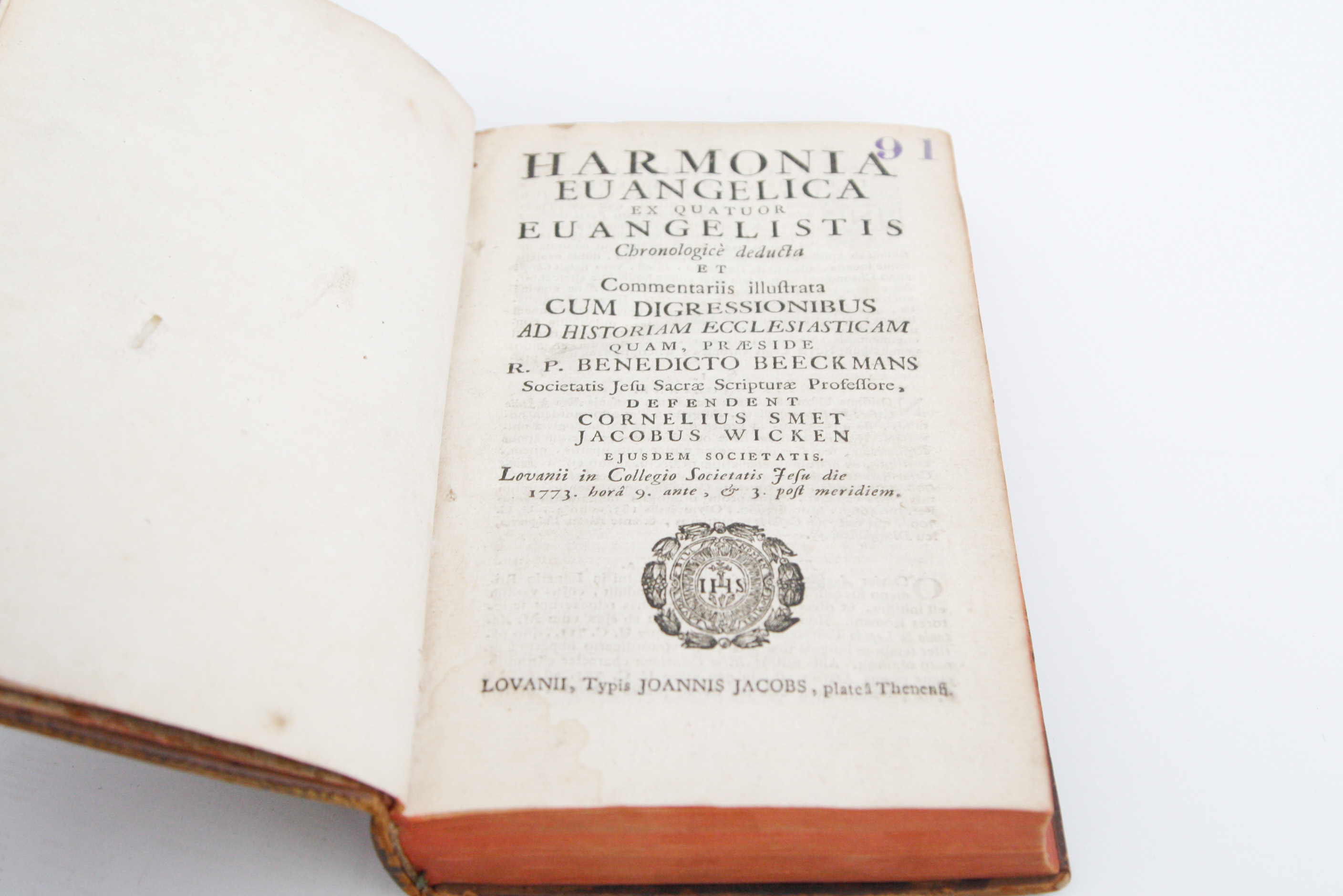 1773 "Harmonia Evangelica" by Benedictus Beeckmans Et. Al.
