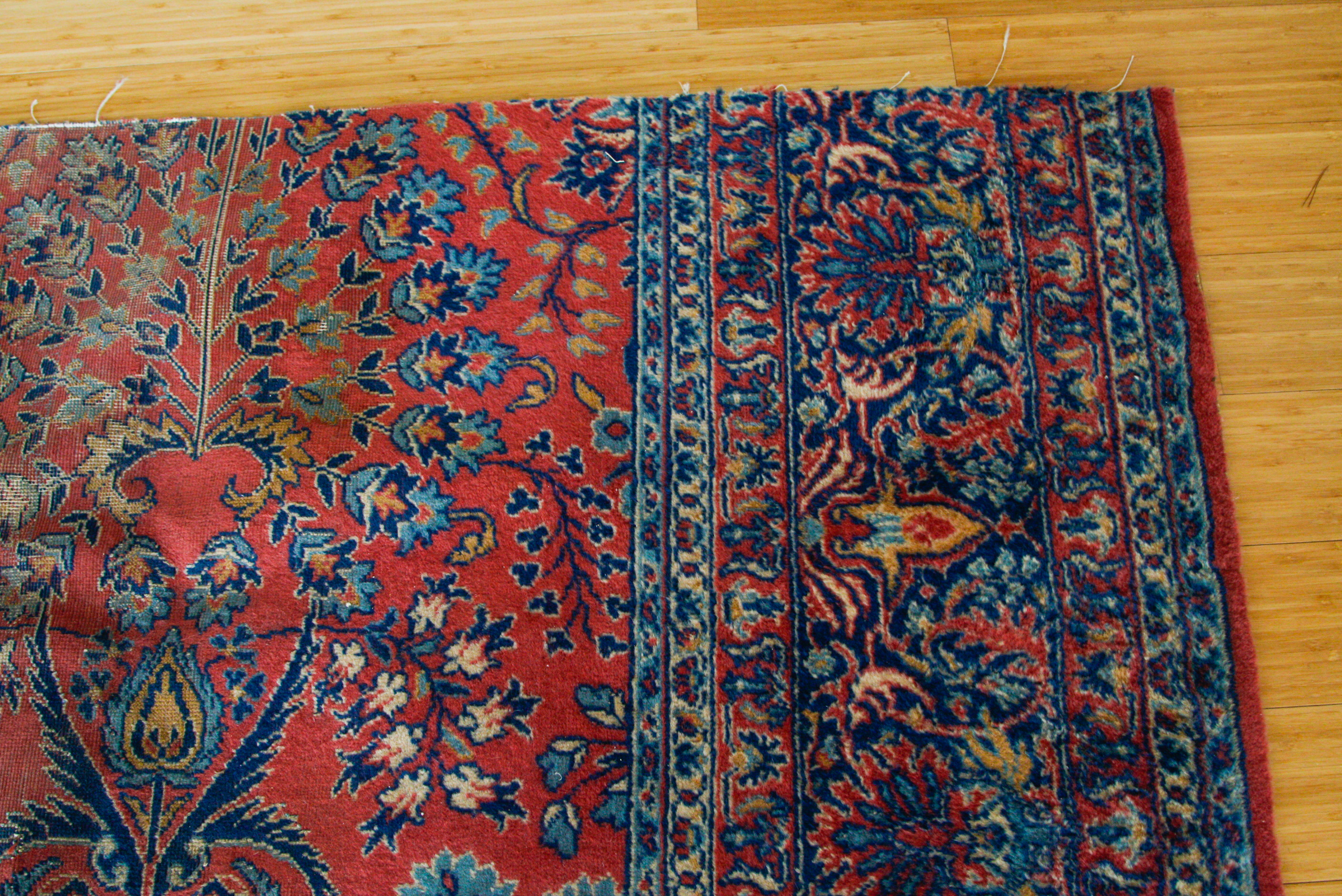 Large Semi-Antique Power Loomed Sarouk-Style Wool Area Rug