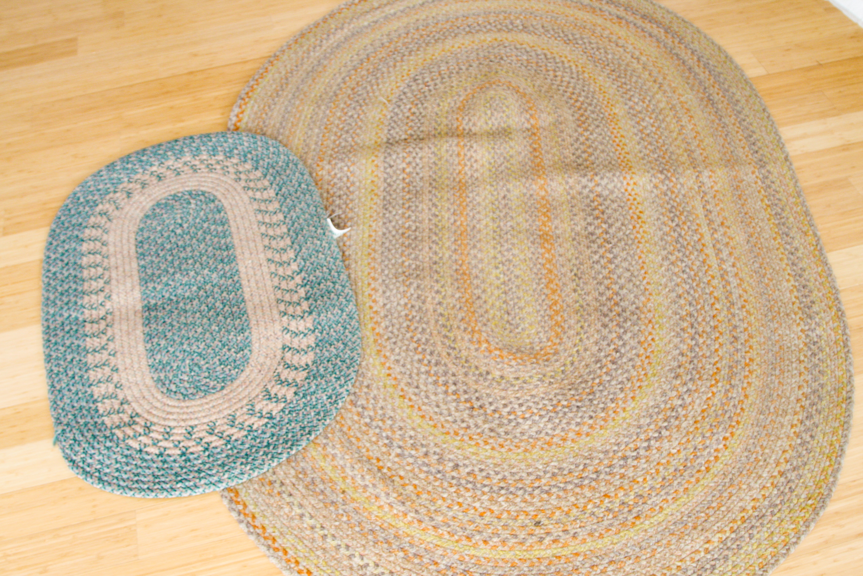 Pair of Handwoven Braided Oval Area Rugs
