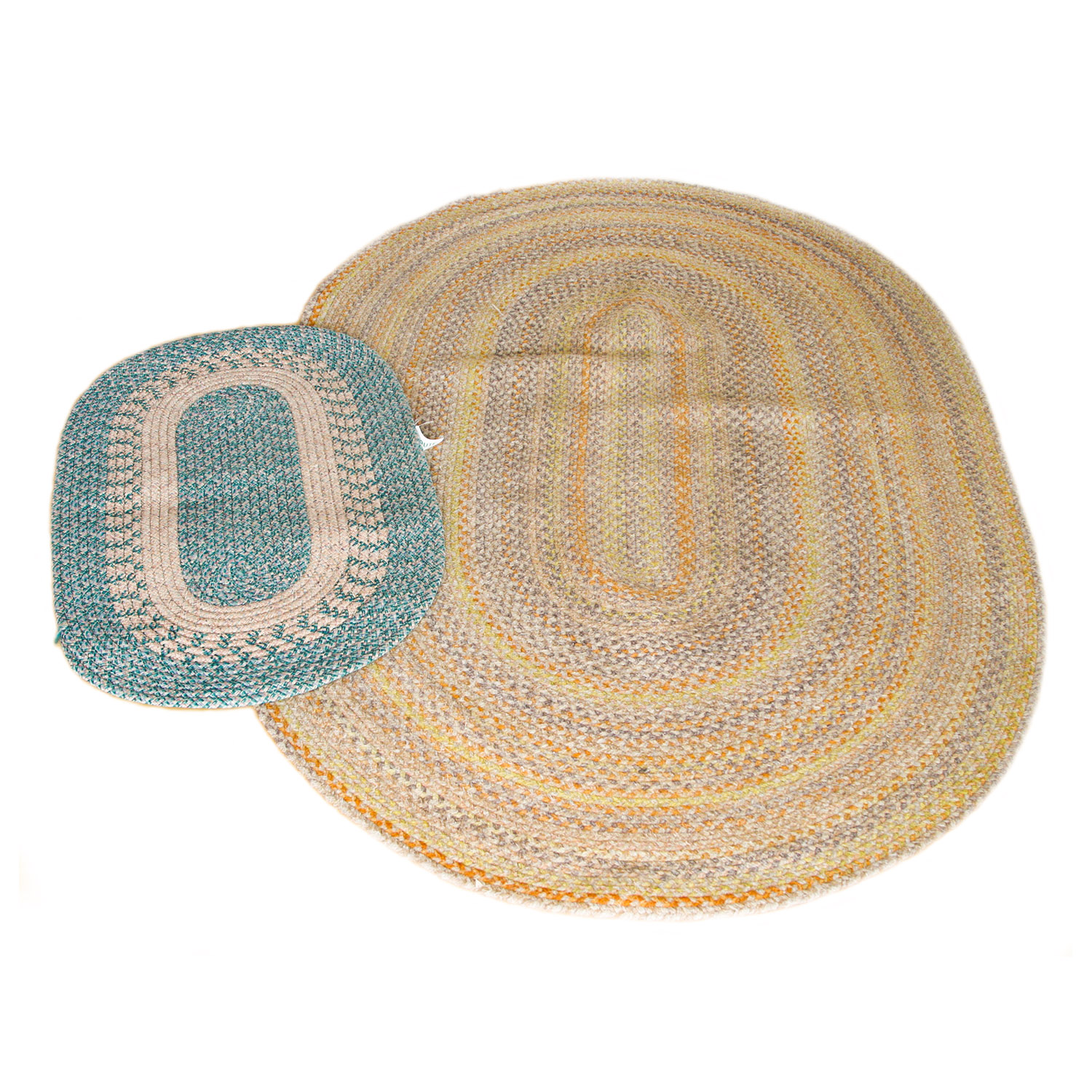 Pair of Handwoven Braided Oval Area Rugs