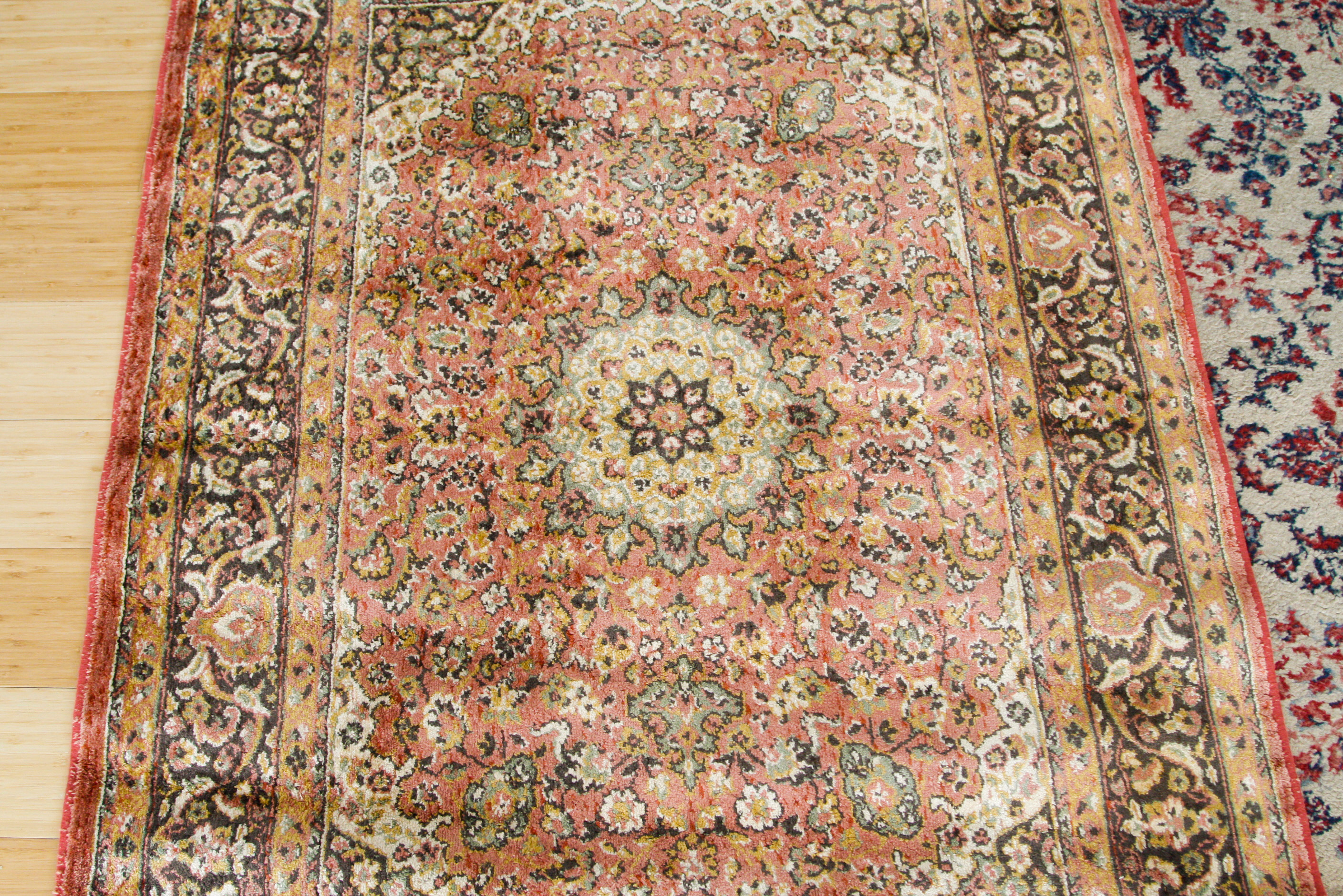 Pair of Machine Woven Floral Accent Rugs