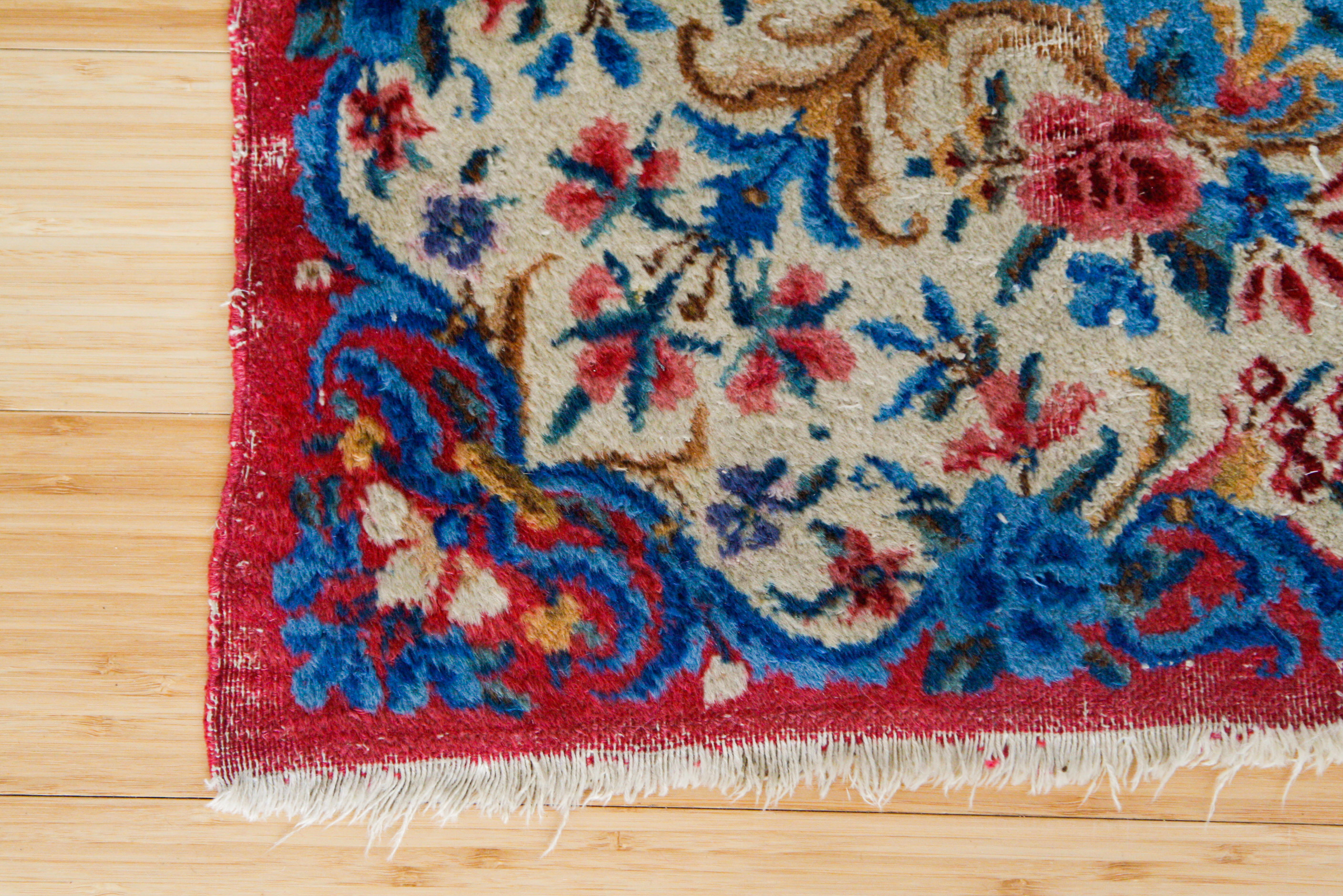 Hand-Knotted Kerman-Style Wool Area Rug