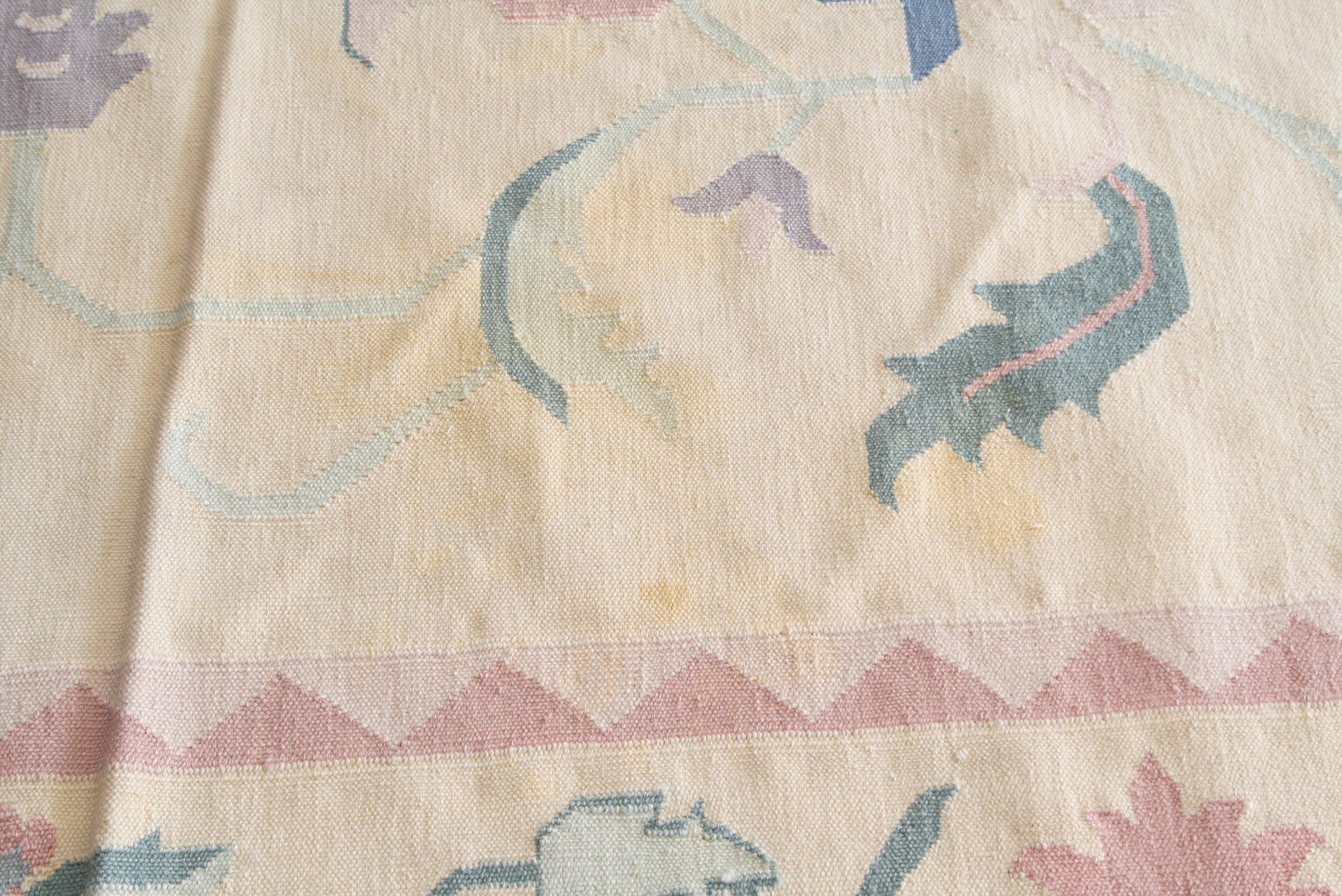 Large Handwoven Flat Weave Dhurrie Rug