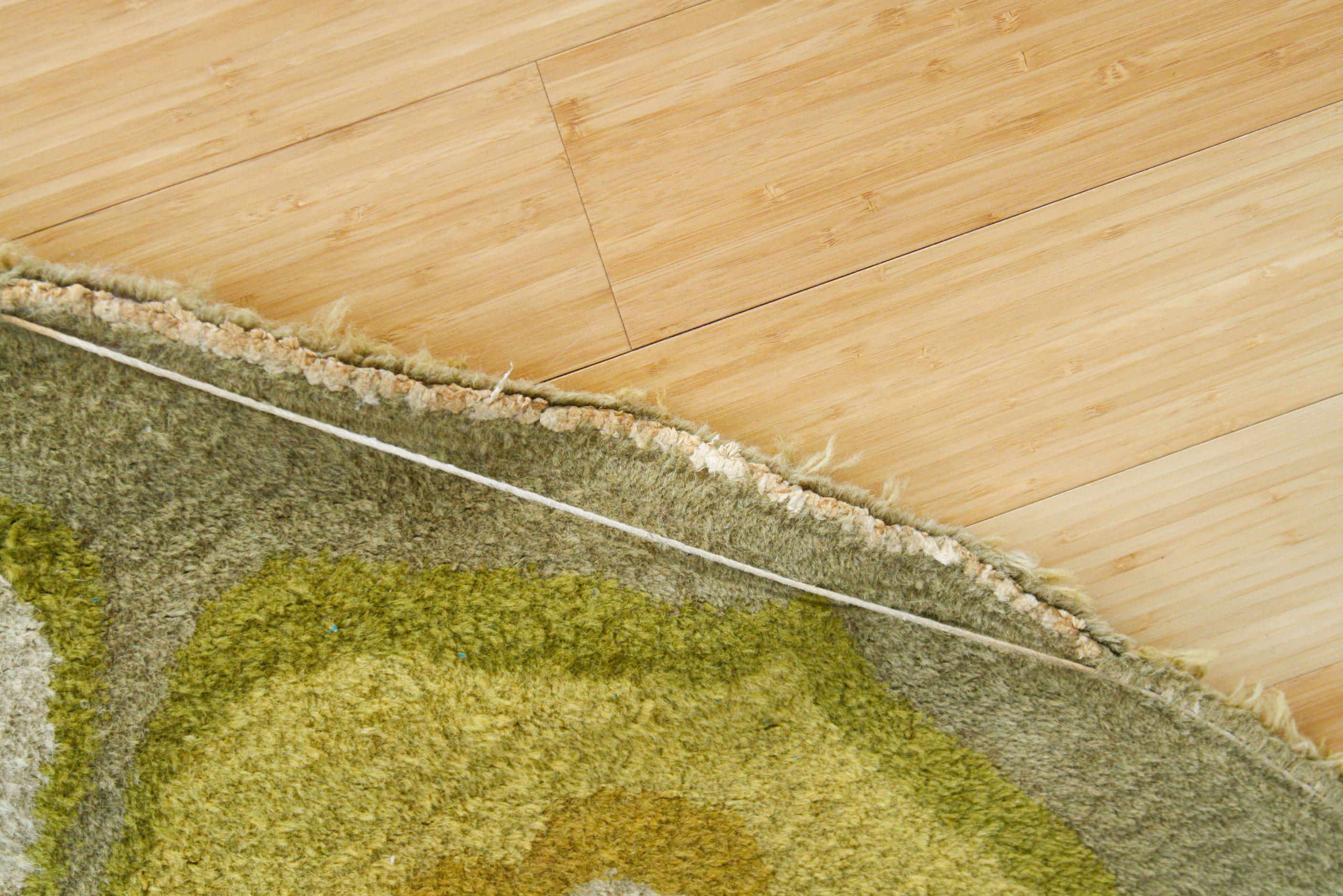 Large Hand-Knotted Round Wool Area Rug