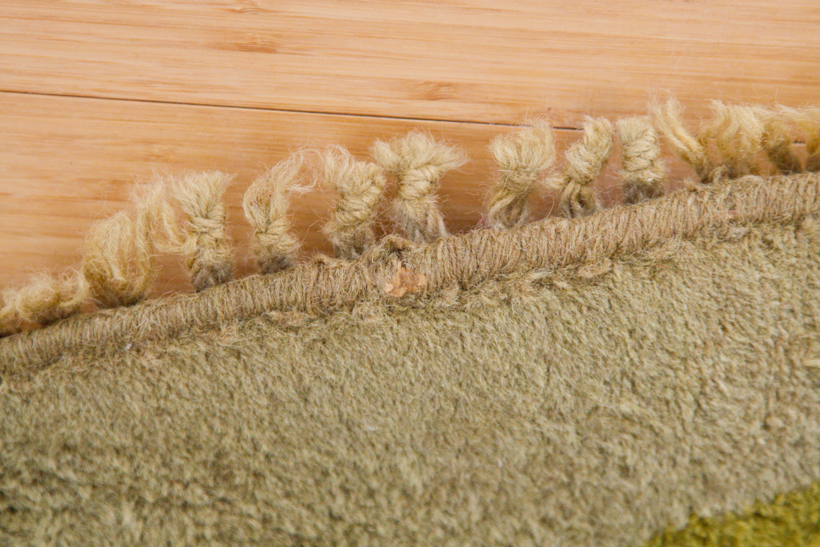 Large Hand-Knotted Round Wool Area Rug