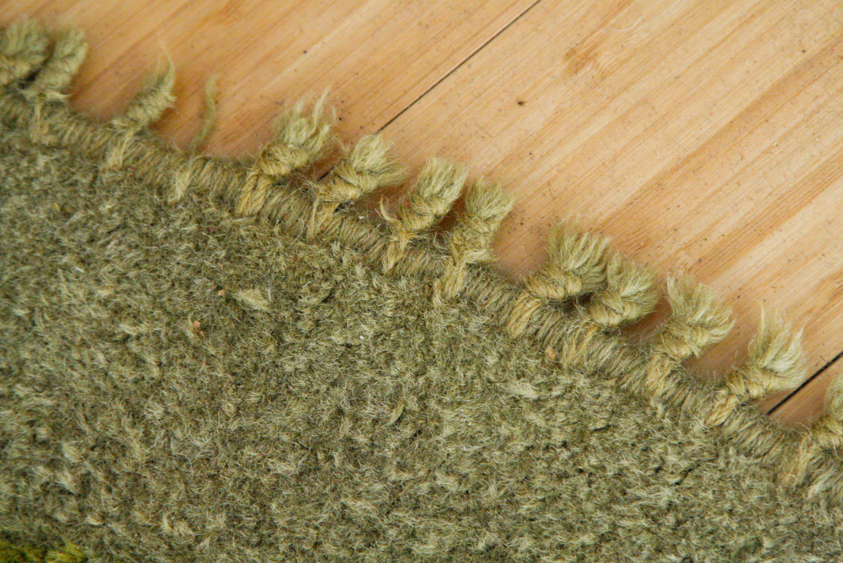 Large Hand-Knotted Round Wool Area Rug