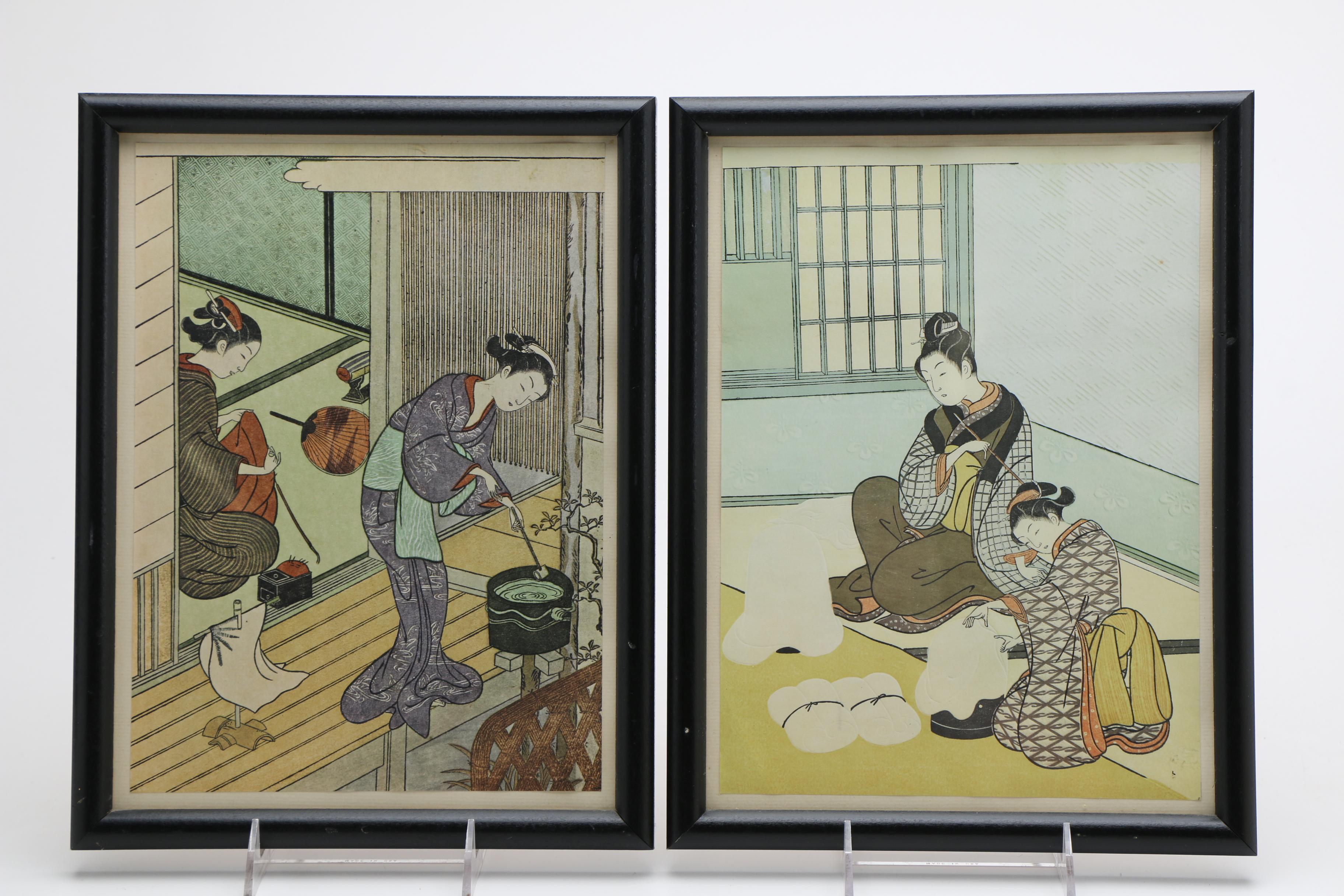 Suzuki Harunobu Offset Lithographs "Eight Parlor Views"