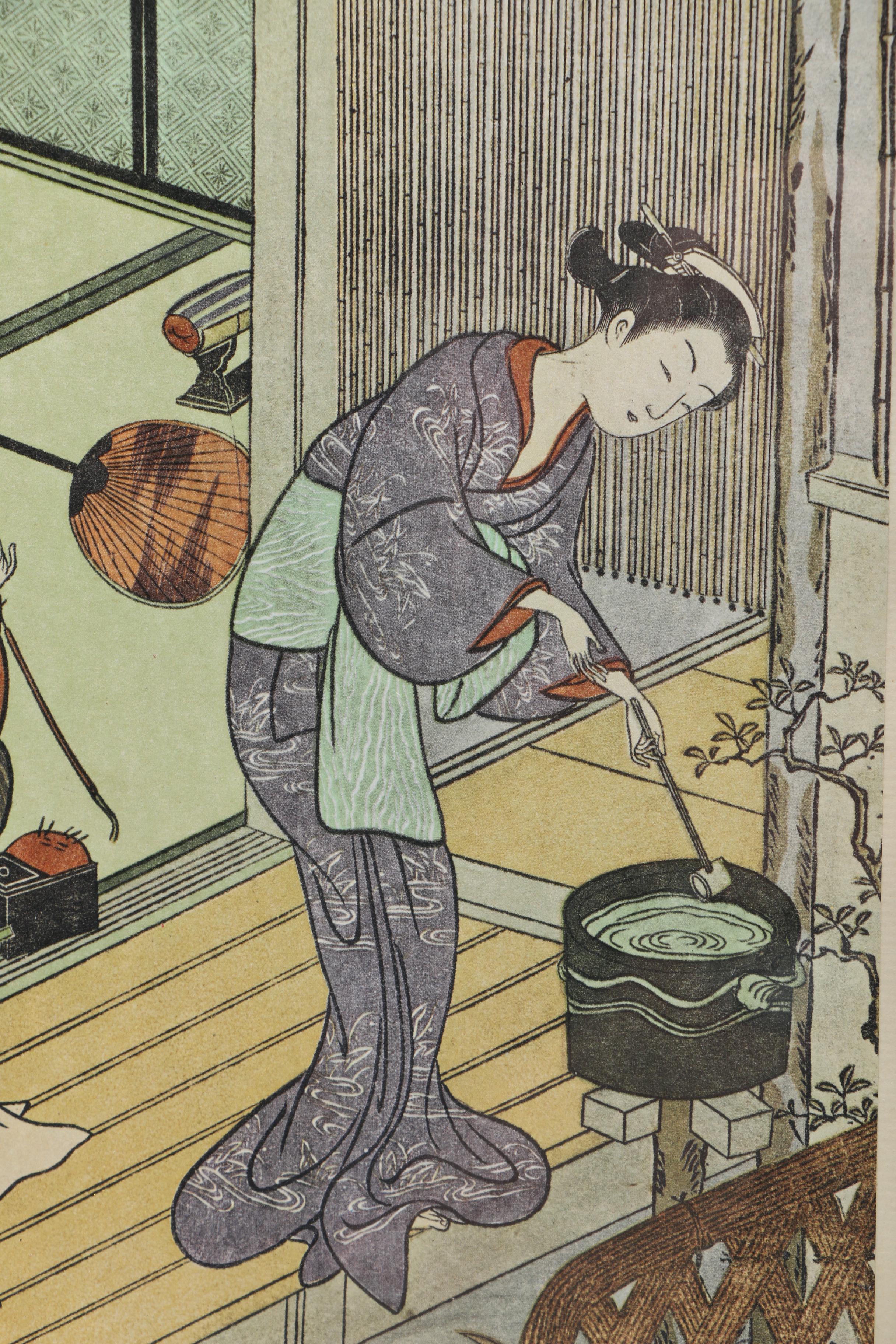 Suzuki Harunobu Offset Lithographs "Eight Parlor Views"