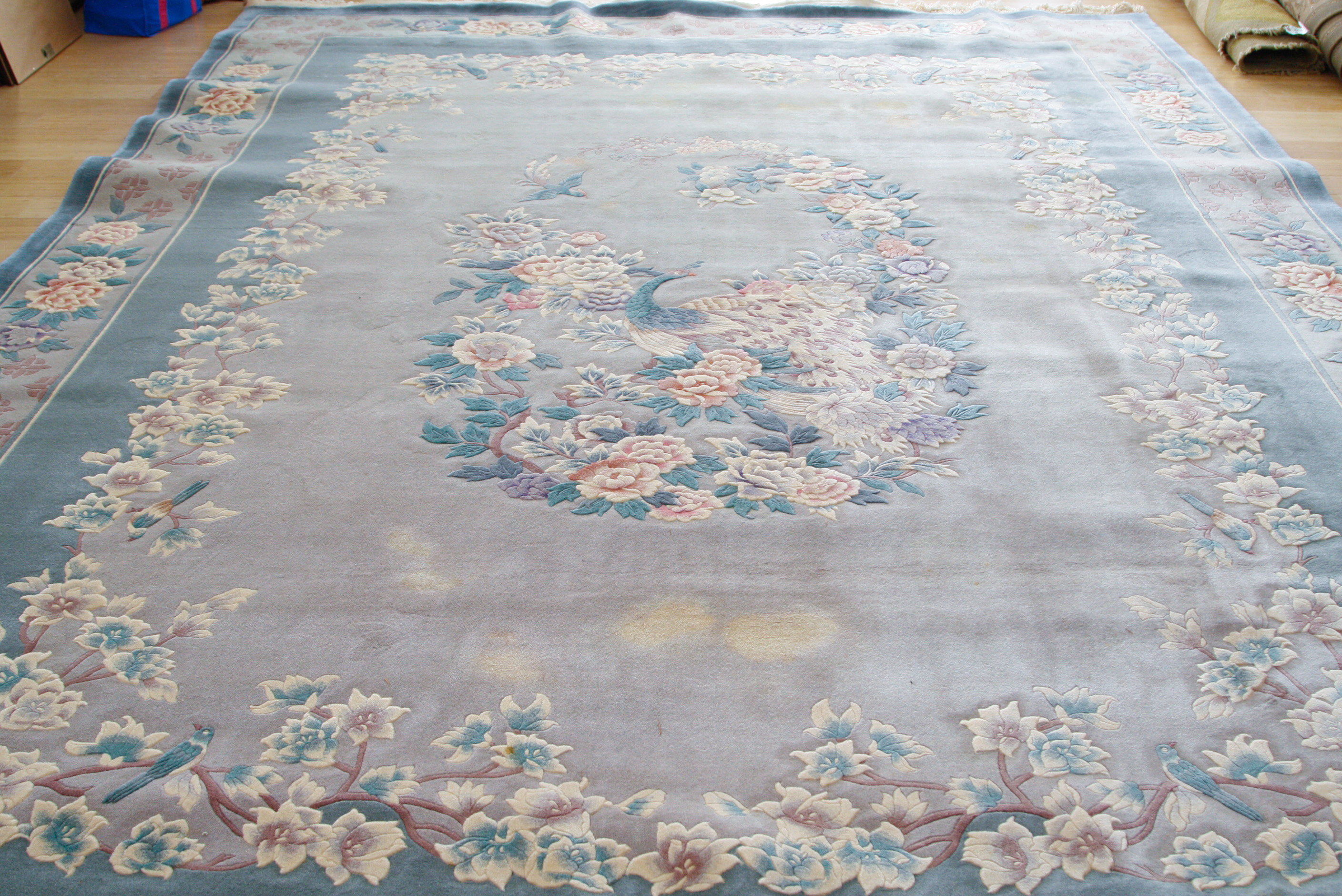 Large Handwoven Carved Chinese Area Rug