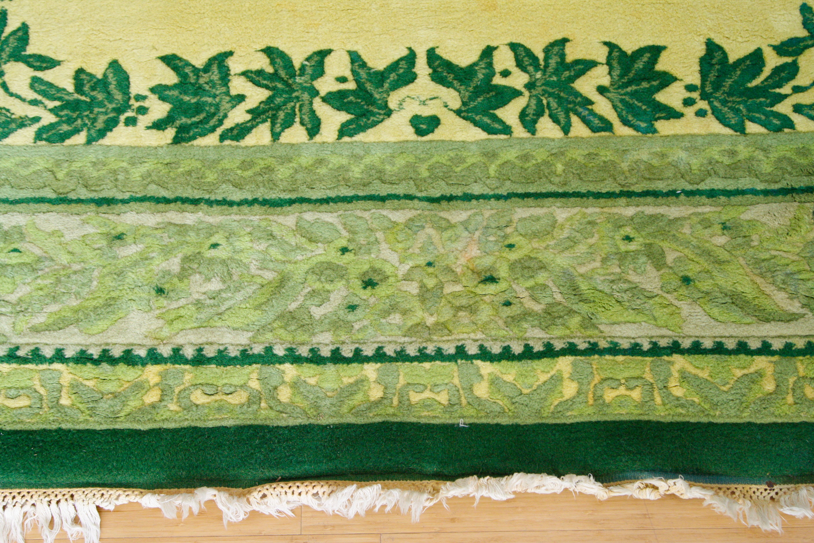 Large Hand-Knotted Floral Medallion Rug