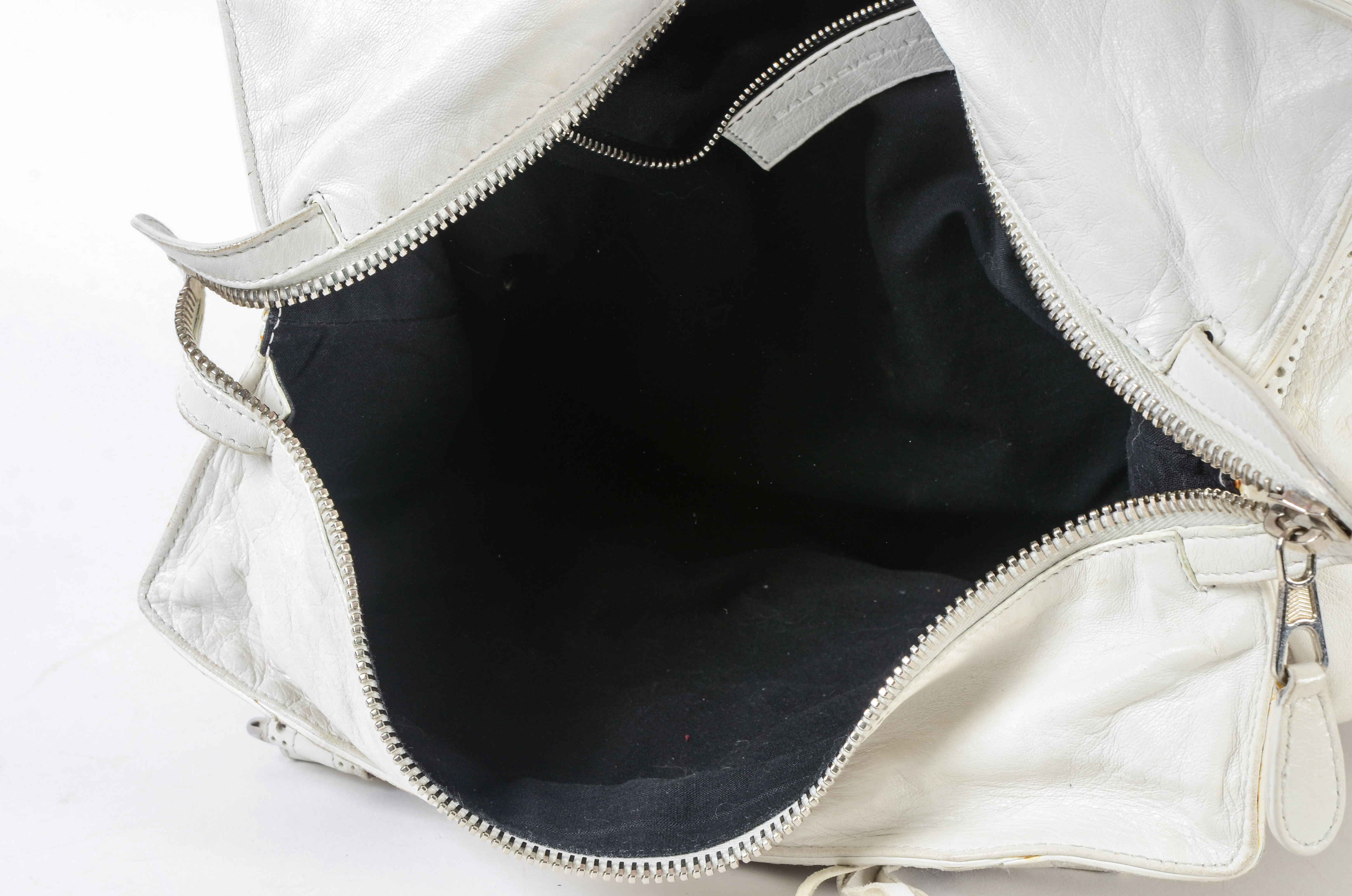 Balenciaga White Leather Giant Brogues Brief Bag