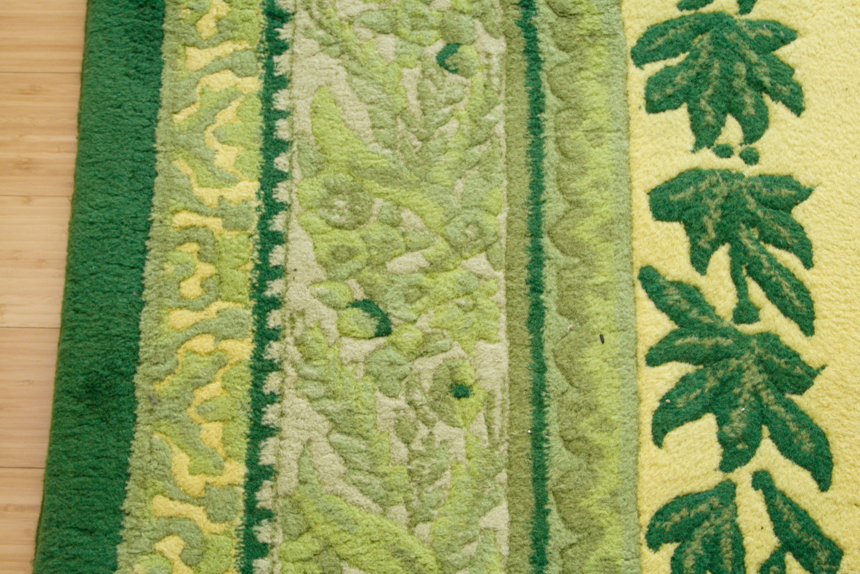 Large Hand-Knotted Floral Medallion Rug