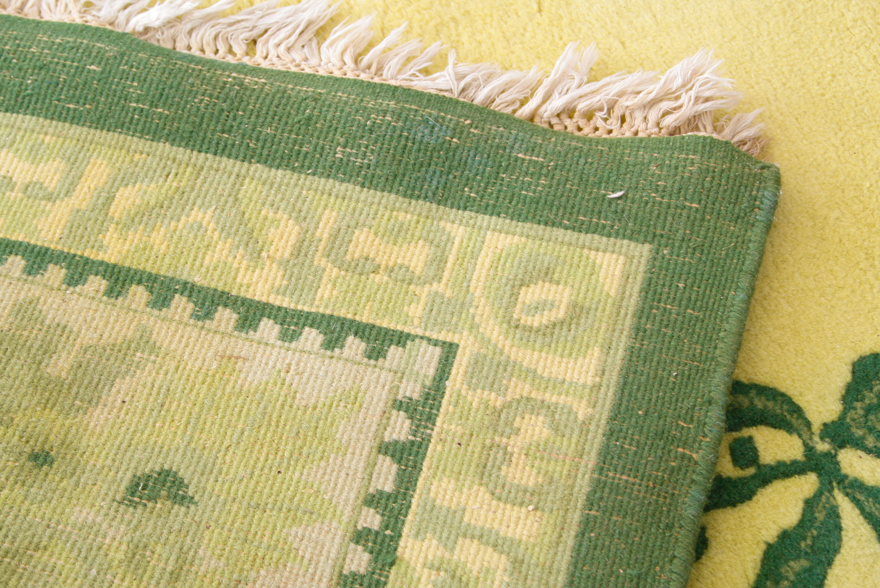 Large Hand-Knotted Floral Medallion Rug