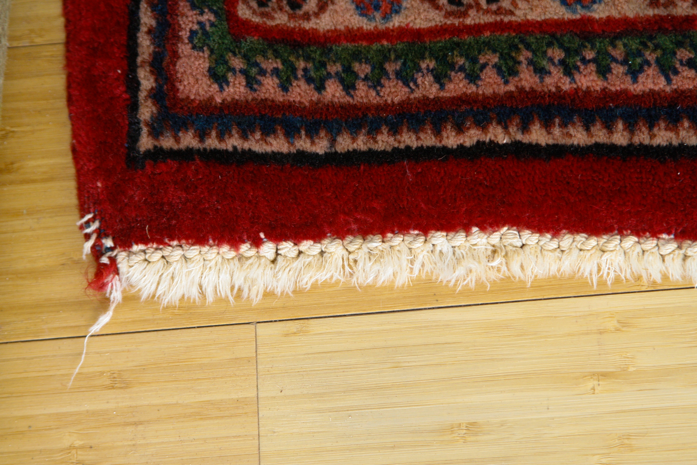 Large Hand-Knotted Sarouk Wool Area Rug