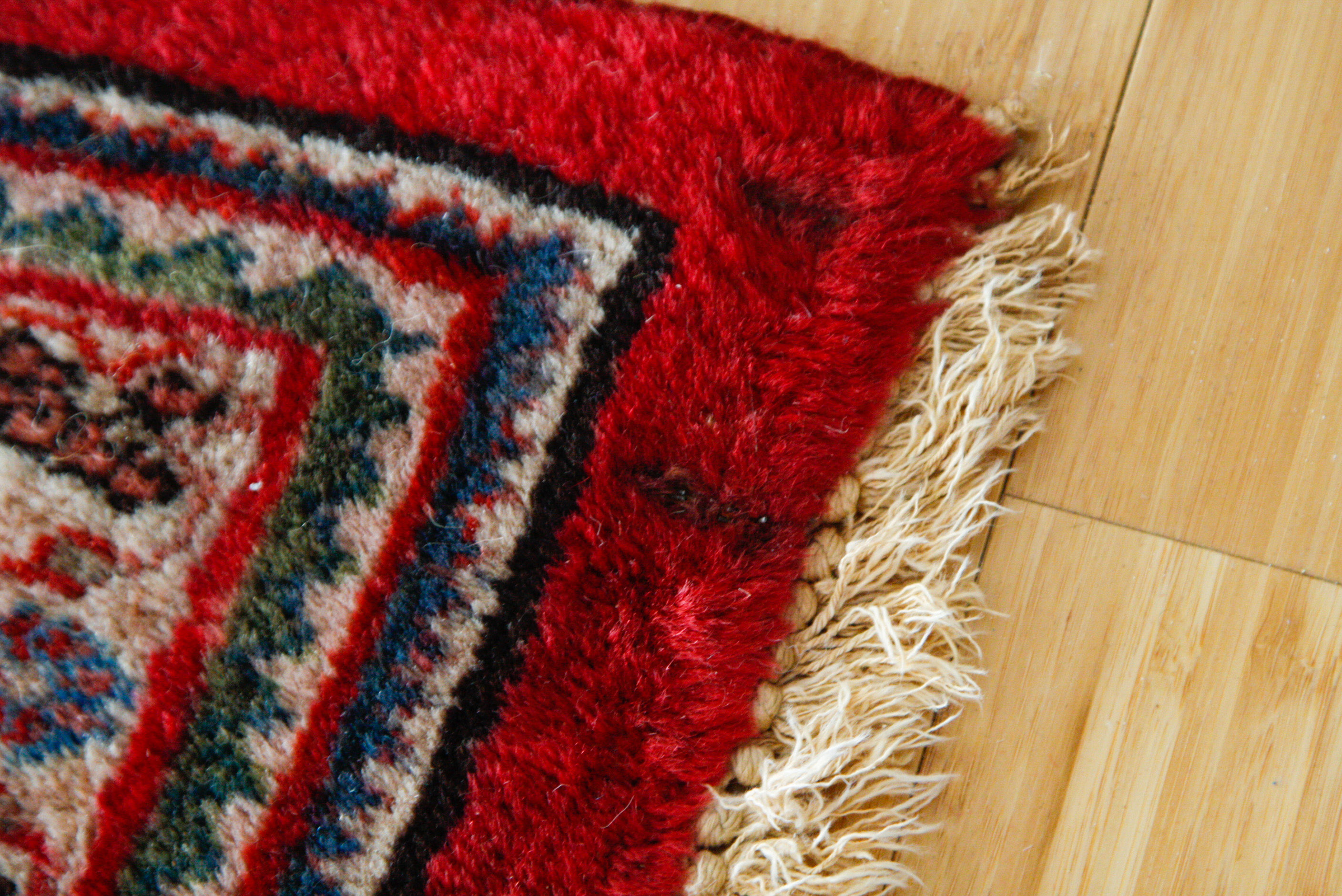 Large Hand-Knotted Sarouk Wool Area Rug