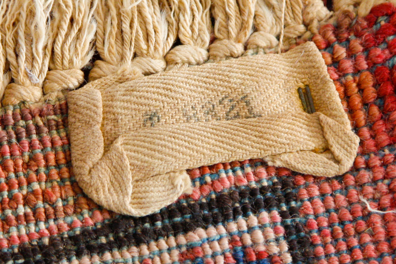 Large Hand-Knotted Sarouk Wool Area Rug