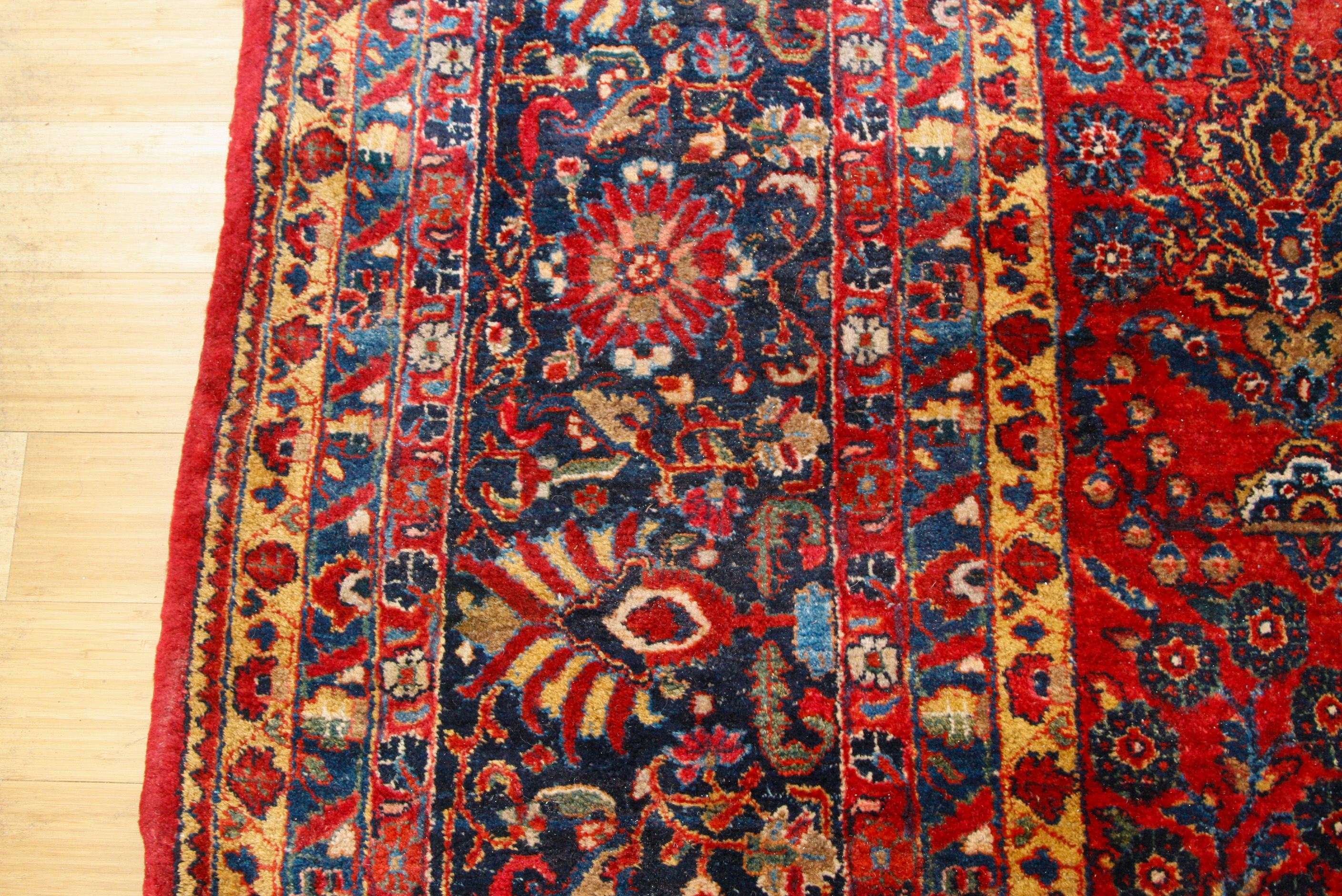 Palace-Size Hand-Knotted Sarouk Wool Carpet