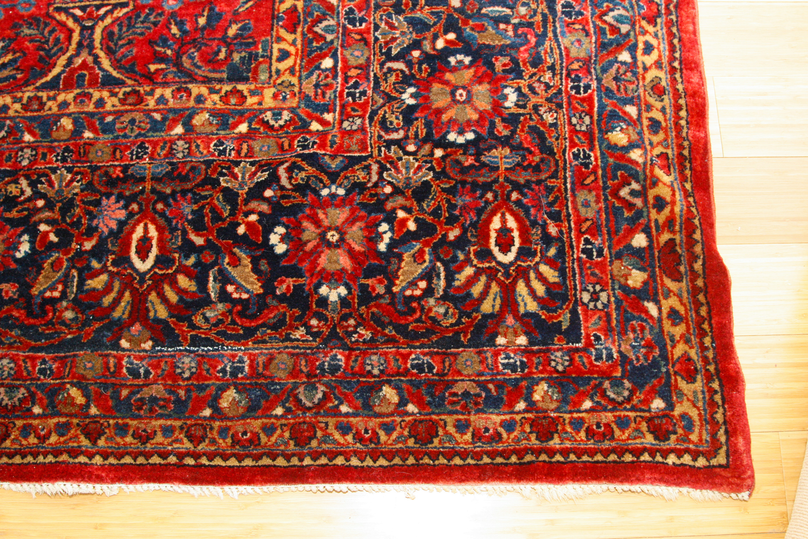 Palace-Size Hand-Knotted Sarouk Wool Carpet