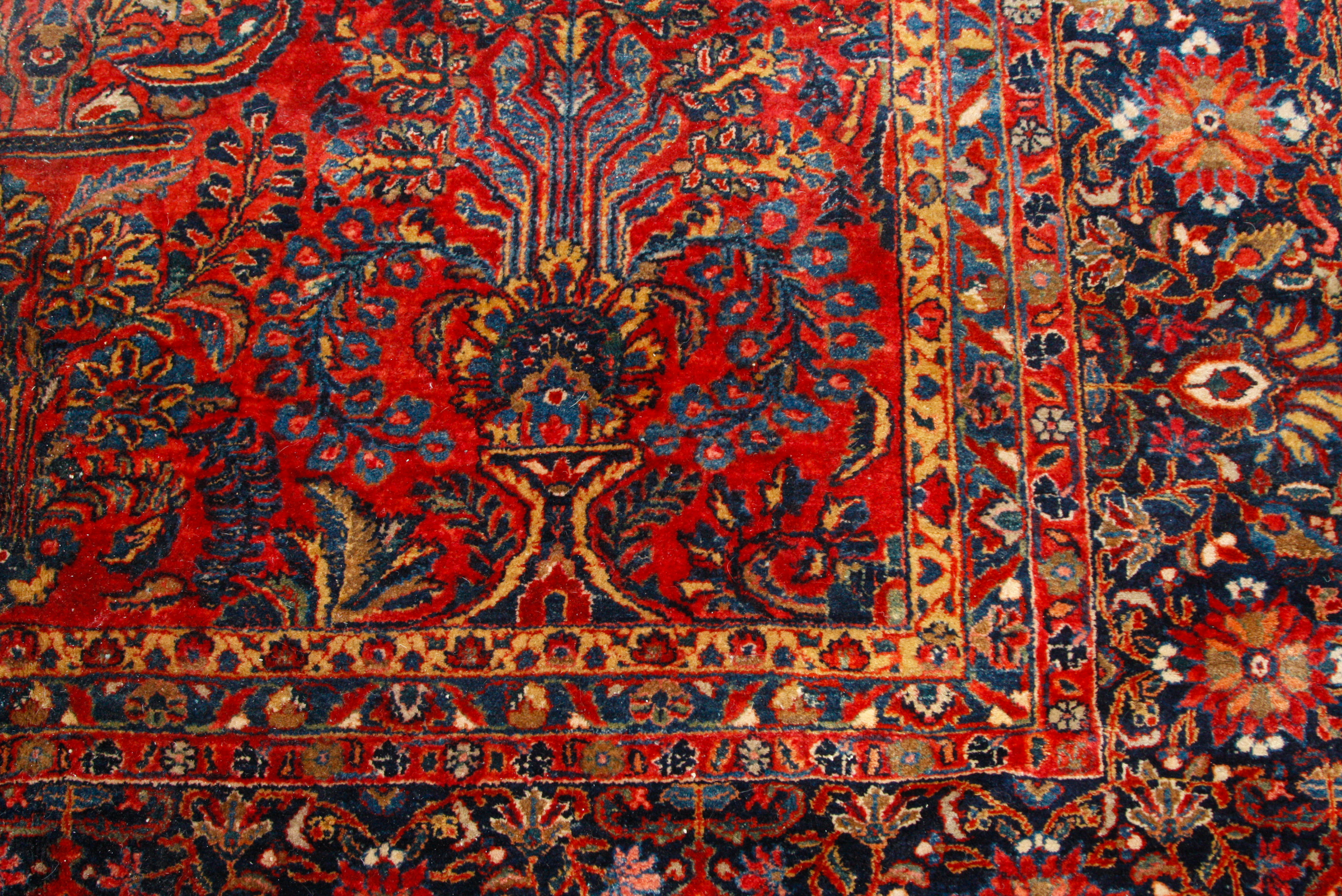 Palace-Size Hand-Knotted Sarouk Wool Carpet