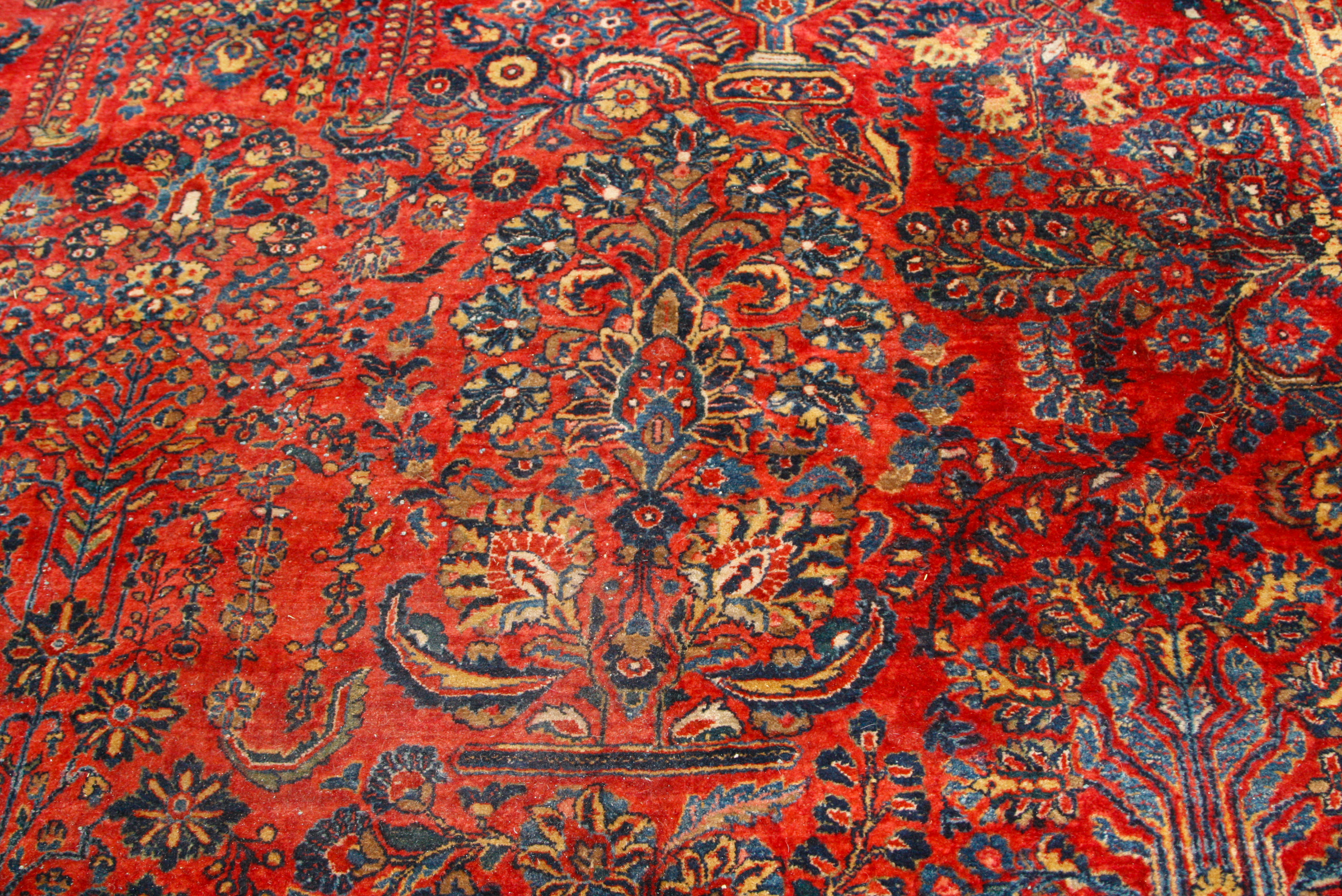 Palace-Size Hand-Knotted Sarouk Wool Carpet