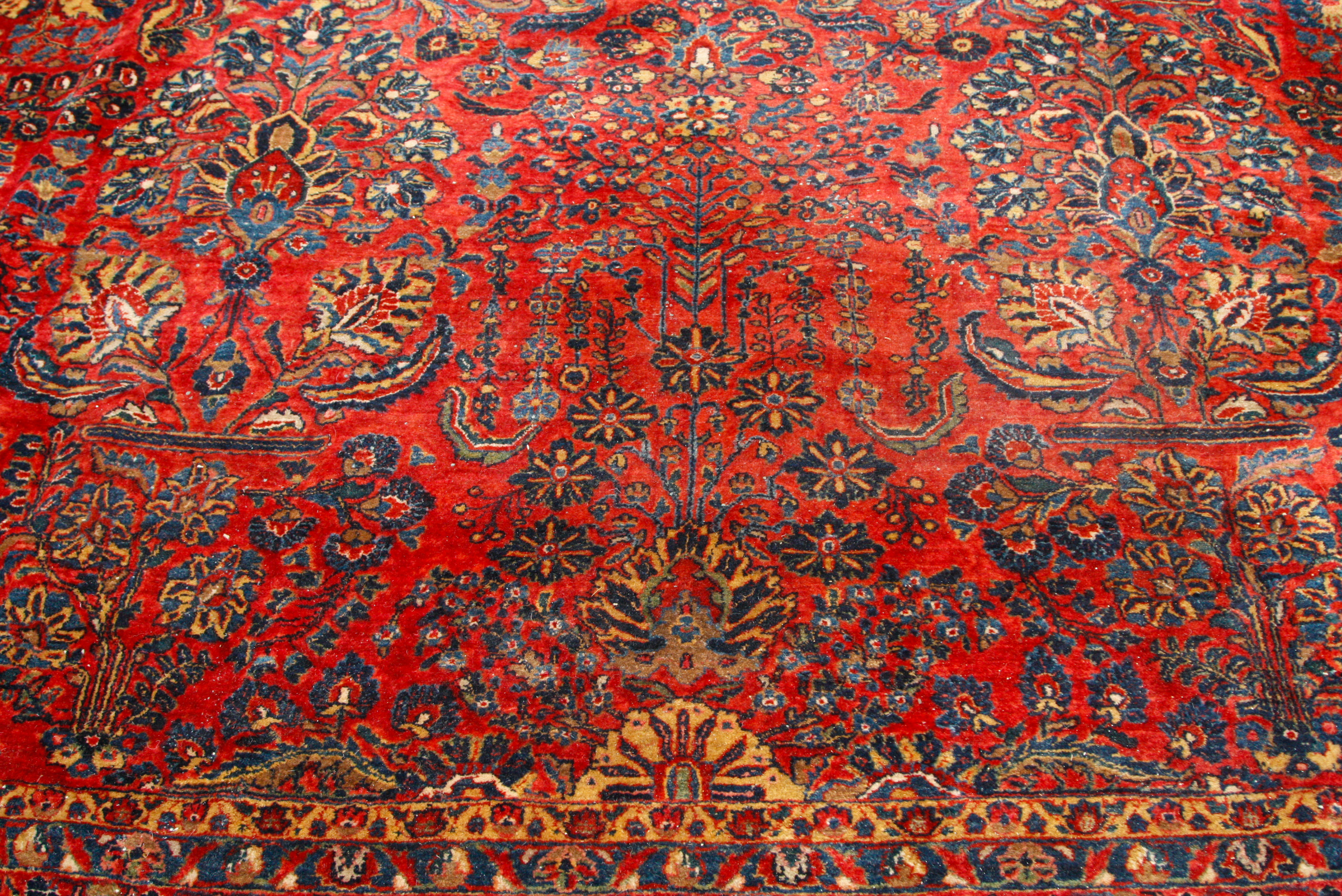 Palace-Size Hand-Knotted Sarouk Wool Carpet