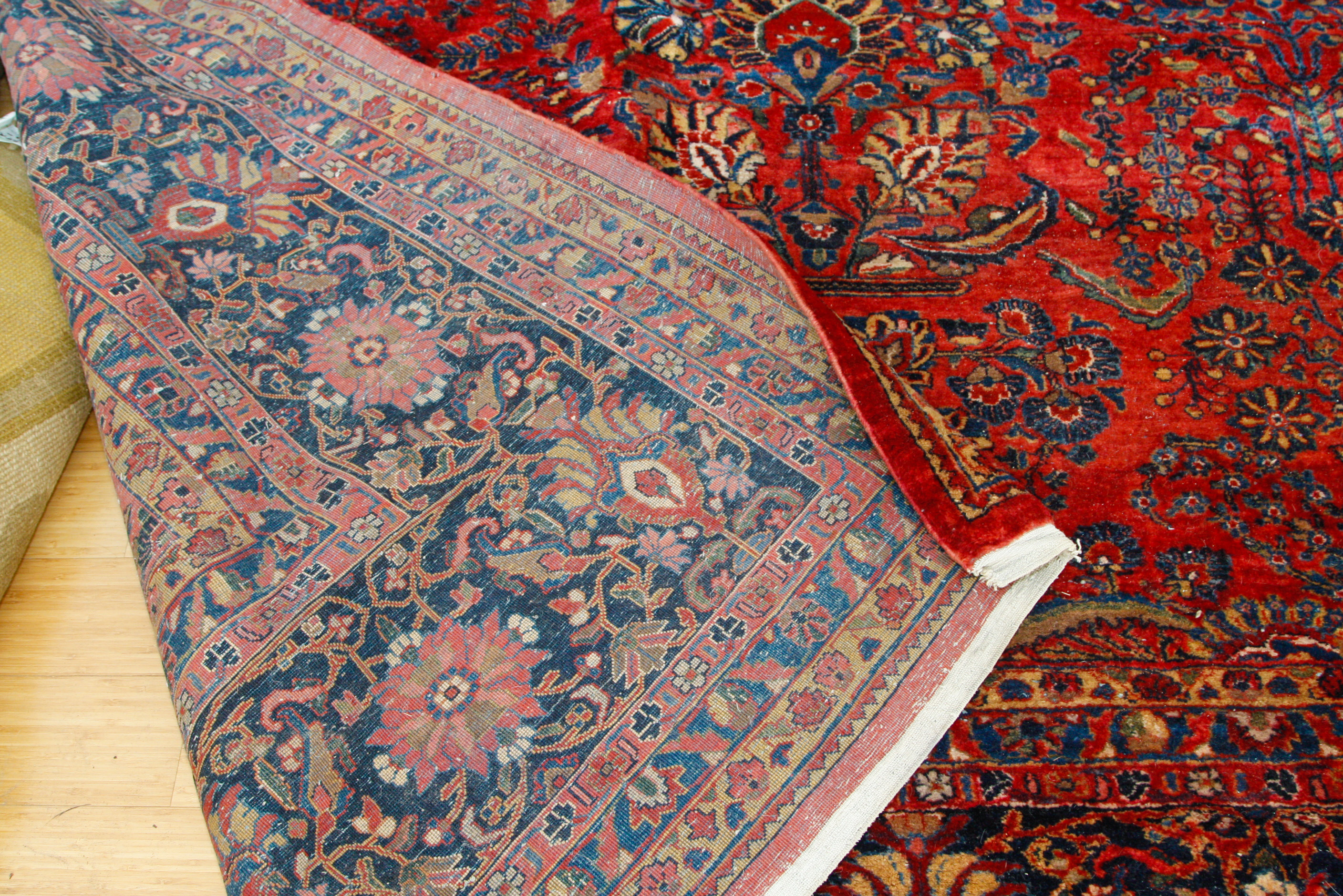 Palace-Size Hand-Knotted Sarouk Wool Carpet