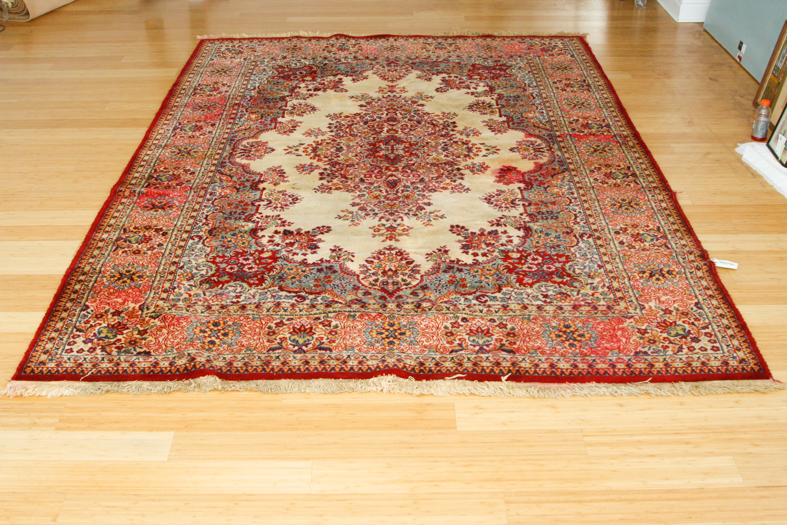 Large Machine Woven Persian-Style Floral Medallion Rug