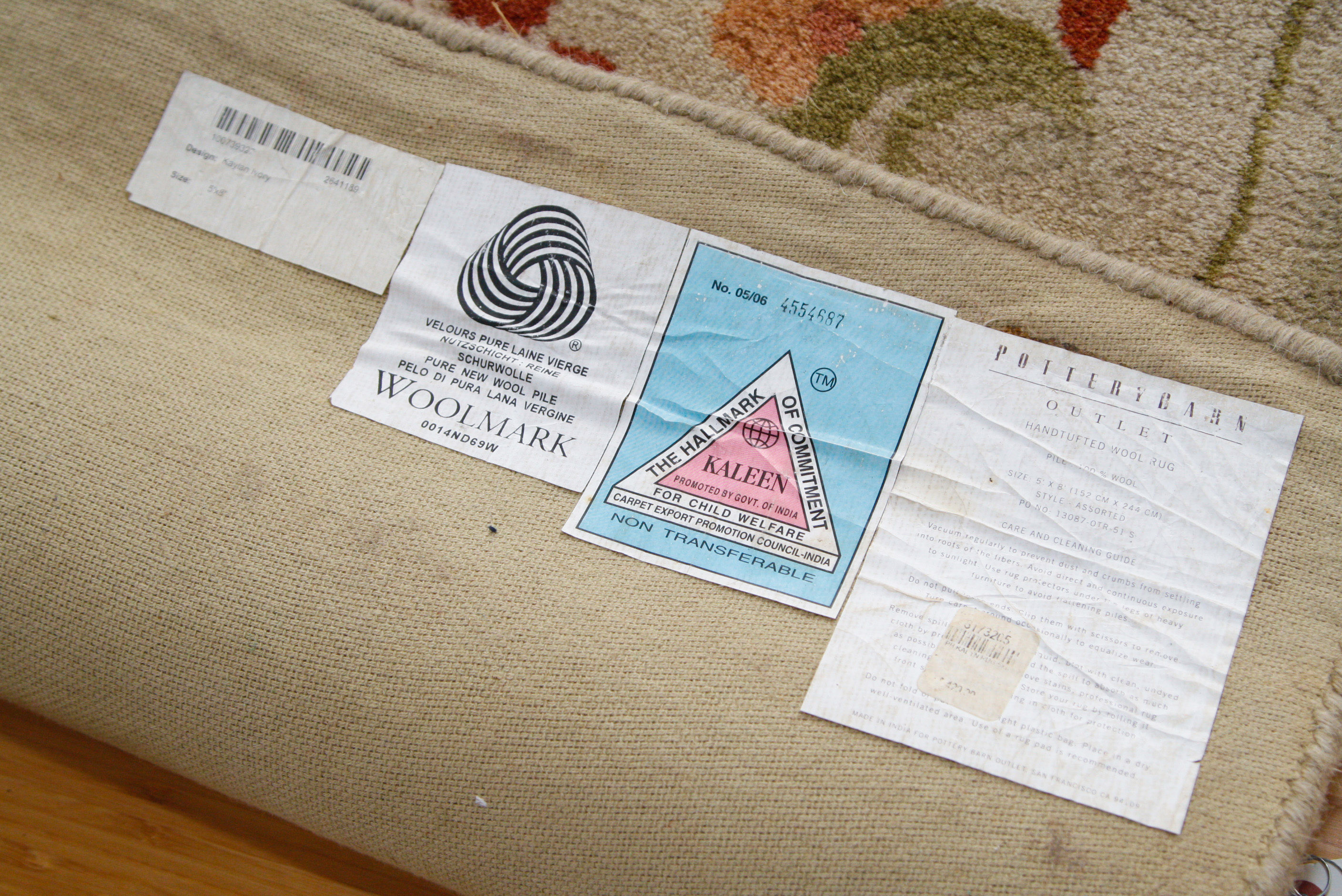 Hand-Tufted Pottery Barn Kayan Collection Wool Area Rug