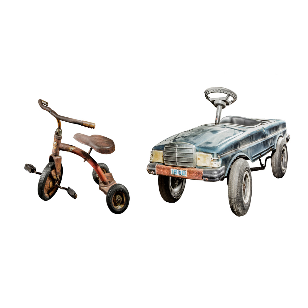 Vintage Pedal Car And Tricycle