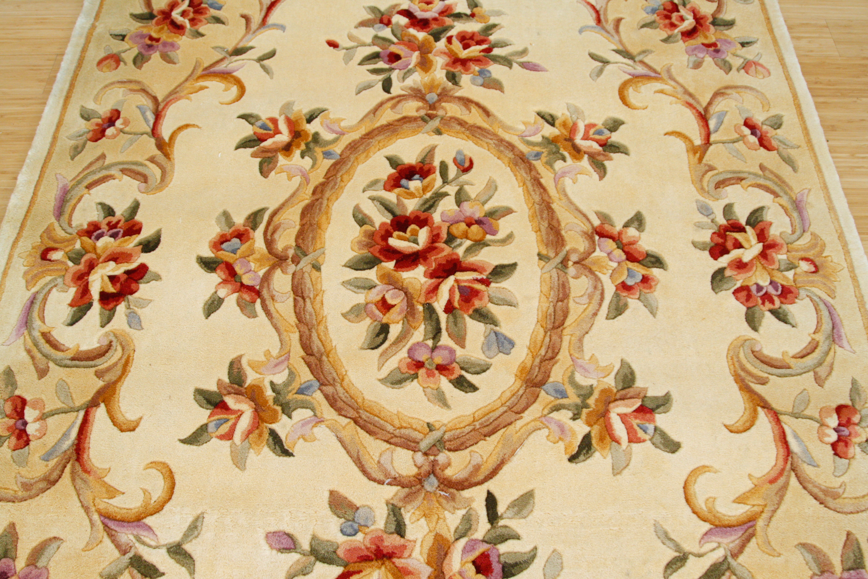 Tufted and Carved Chinese Area Rug