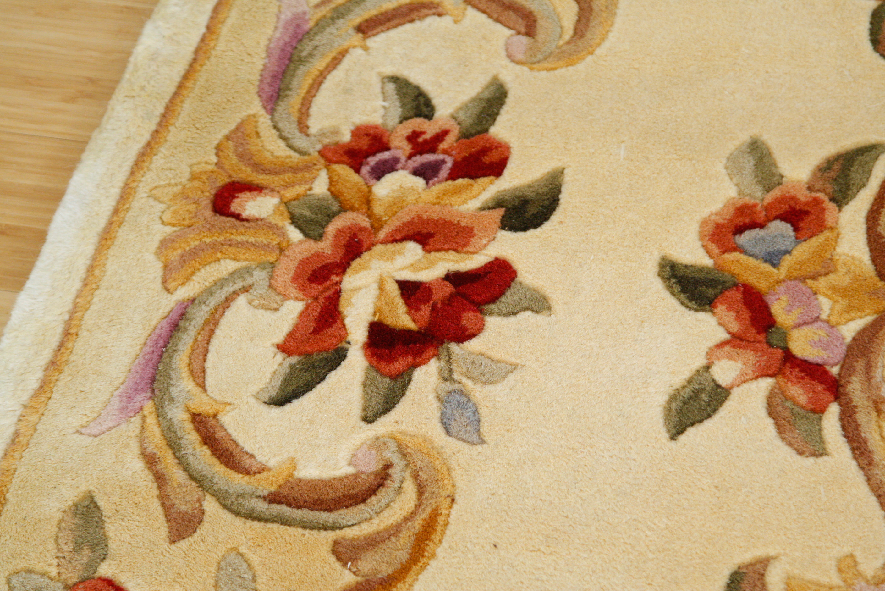 Tufted and Carved Chinese Area Rug