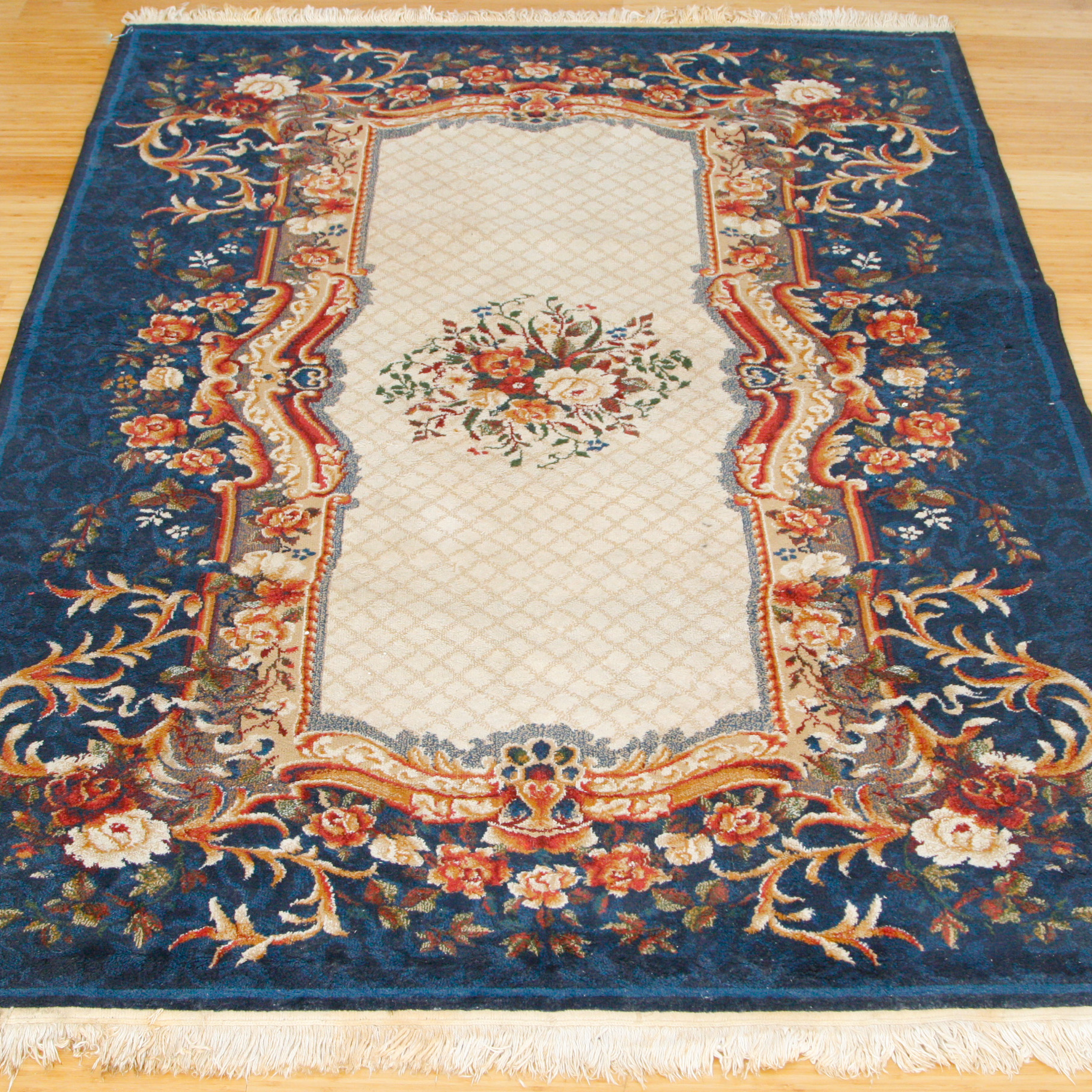 Machine Woven Aubusson-Style Area Rug
